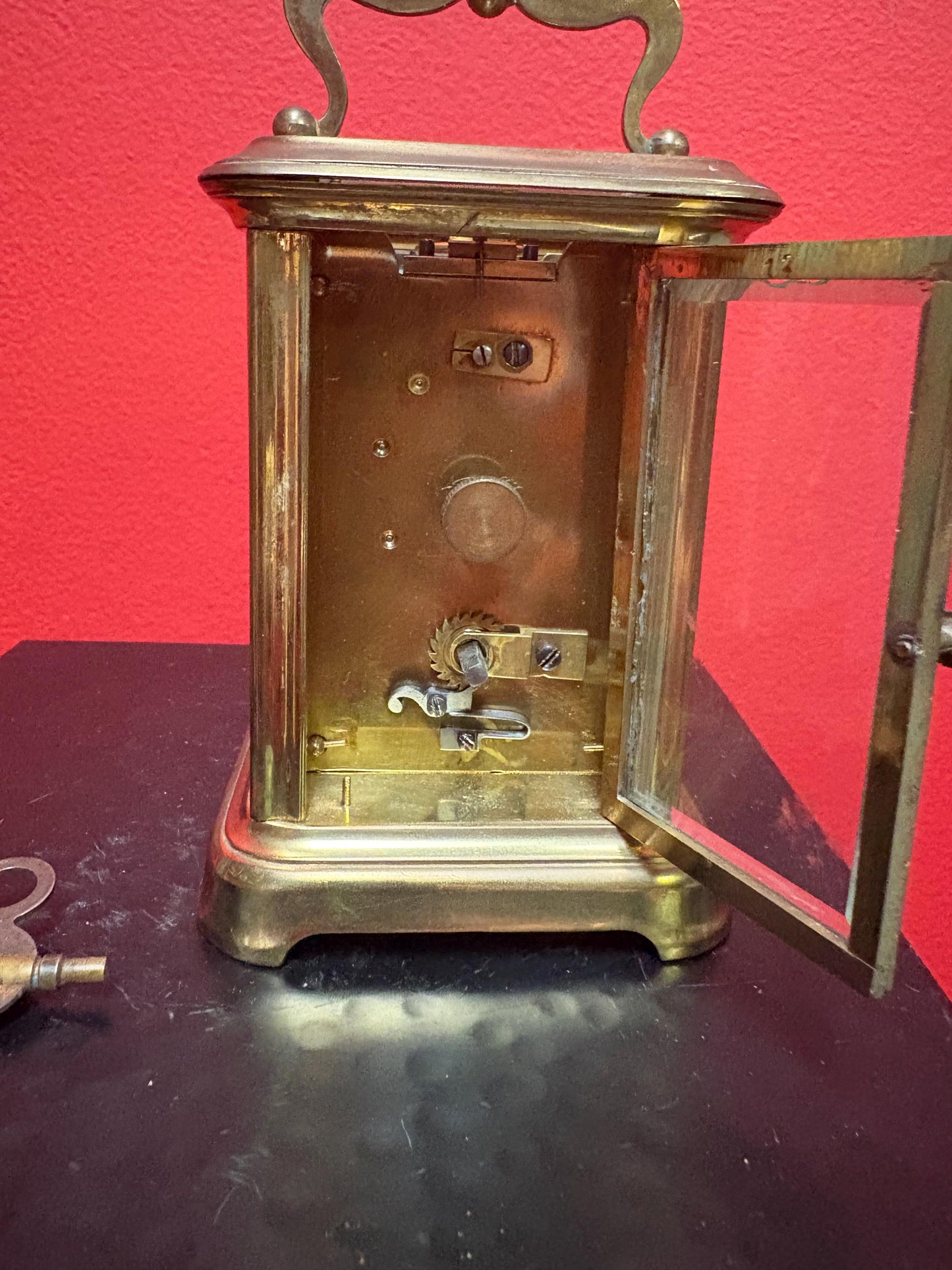 Stunning antique French 6 inch tall brass carriage clock in working order with key  great gift - wow