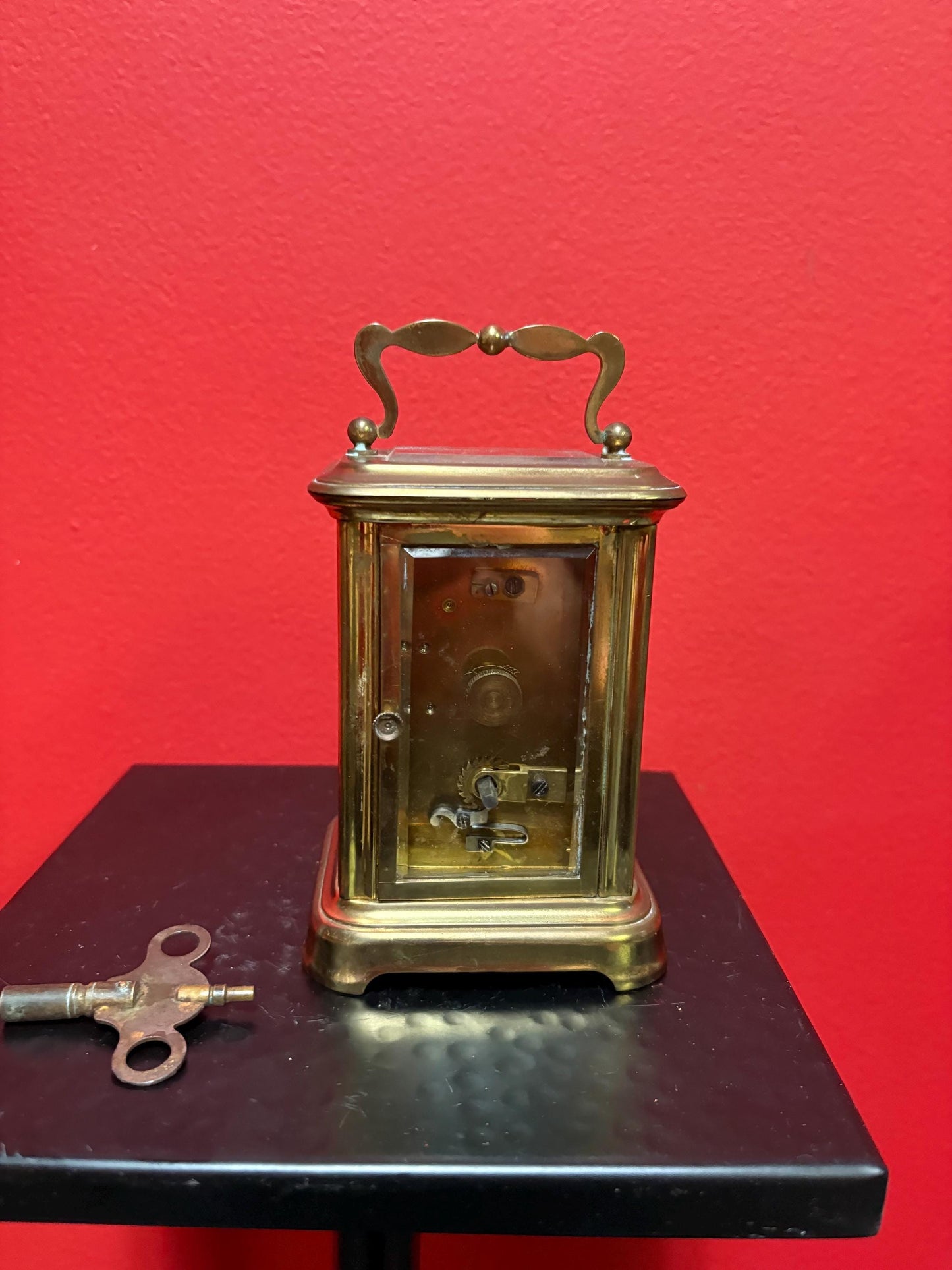 Stunning antique French 6 inch tall brass carriage clock in working order with key  great gift - wow