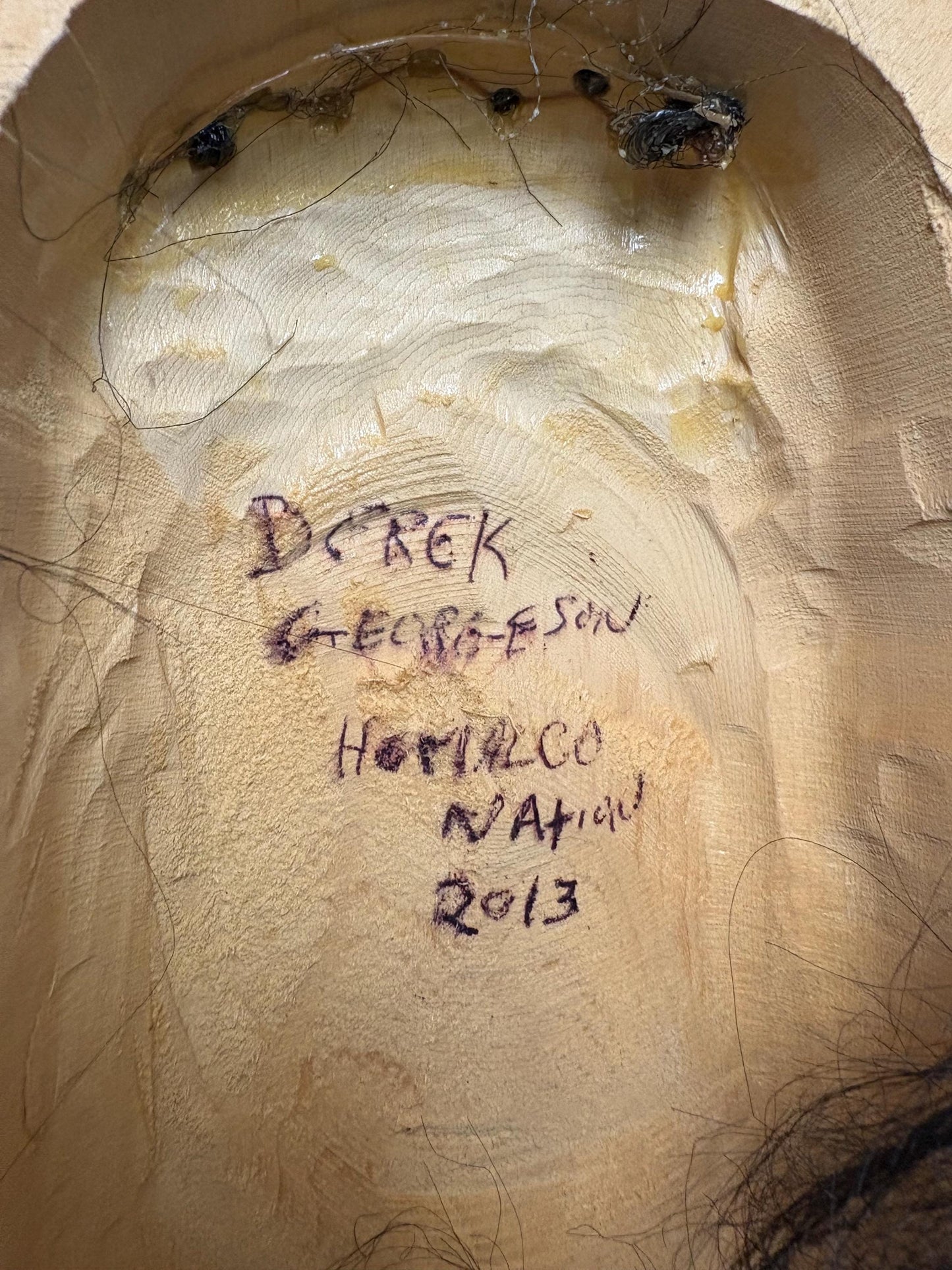 stunning indigenous first nation pacific  north Northwest coast signed mask 13 x 7  Derek Georgeson- great abalone features  wow price