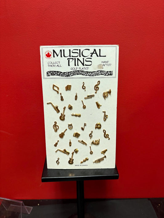 set of vintage Canadian musical gold plated pins  price for all and one missing
