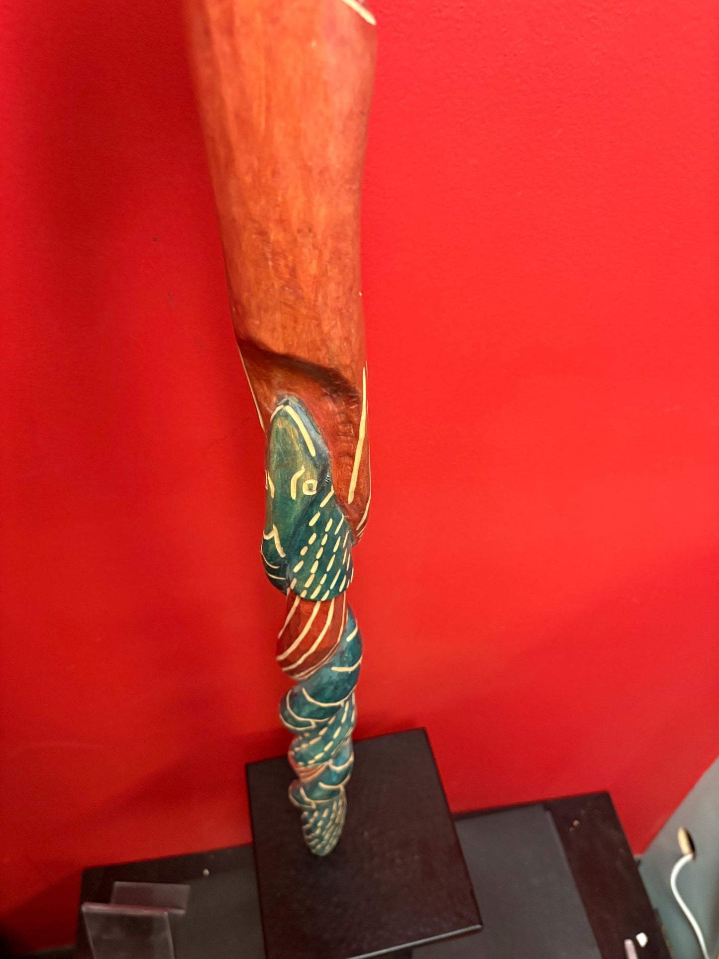 Beautiful African snake man walking stick  39 inches  great imagery  ready to use