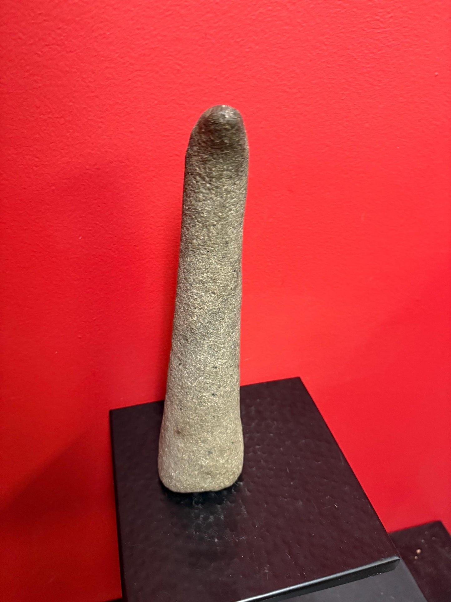 Rare authentic antique indigenous, first nations British Colombian Stone Plummet tool - great condition and 12 inches long  fabulous shape