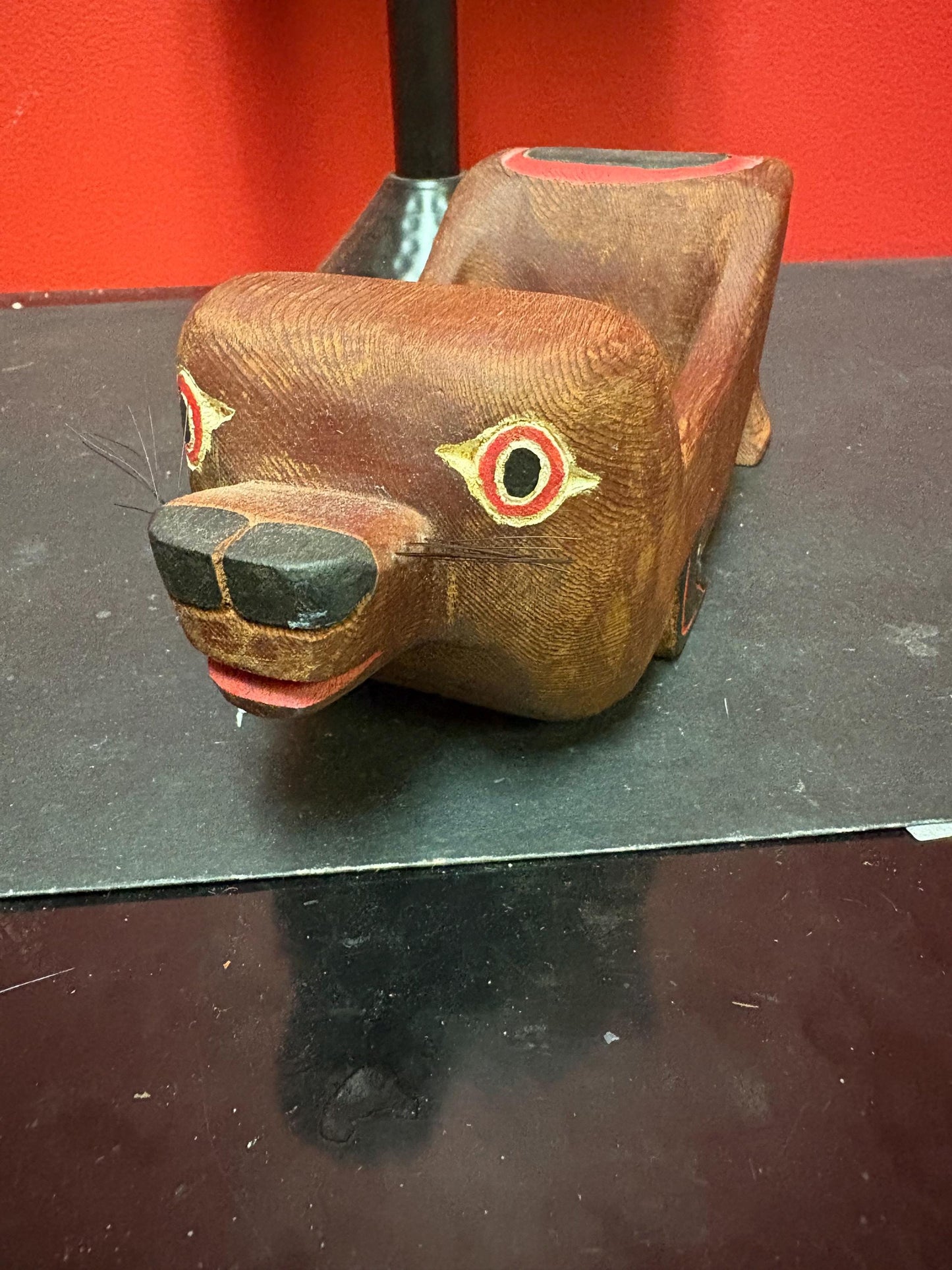 Beautiful antique indigenous  First Nations Pacific Northwest Coast signed otter bowl  wonderful detail  9 x 3 1/2 high  TED MORAN  wow