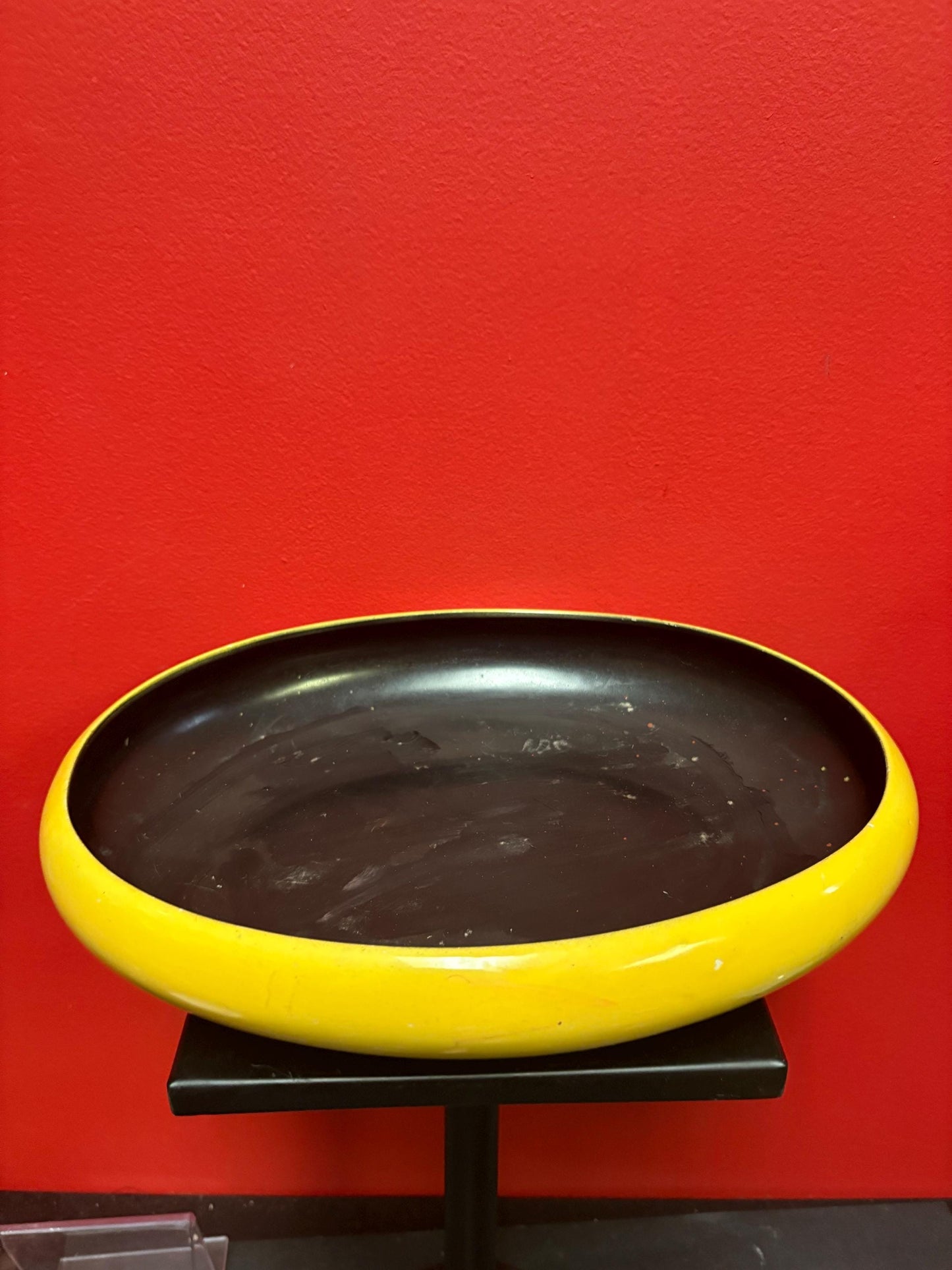 Beautiful antique Royal Doulton bright yellow and black planter — great condition but worn inside — crazy value - 12 x 9” wide