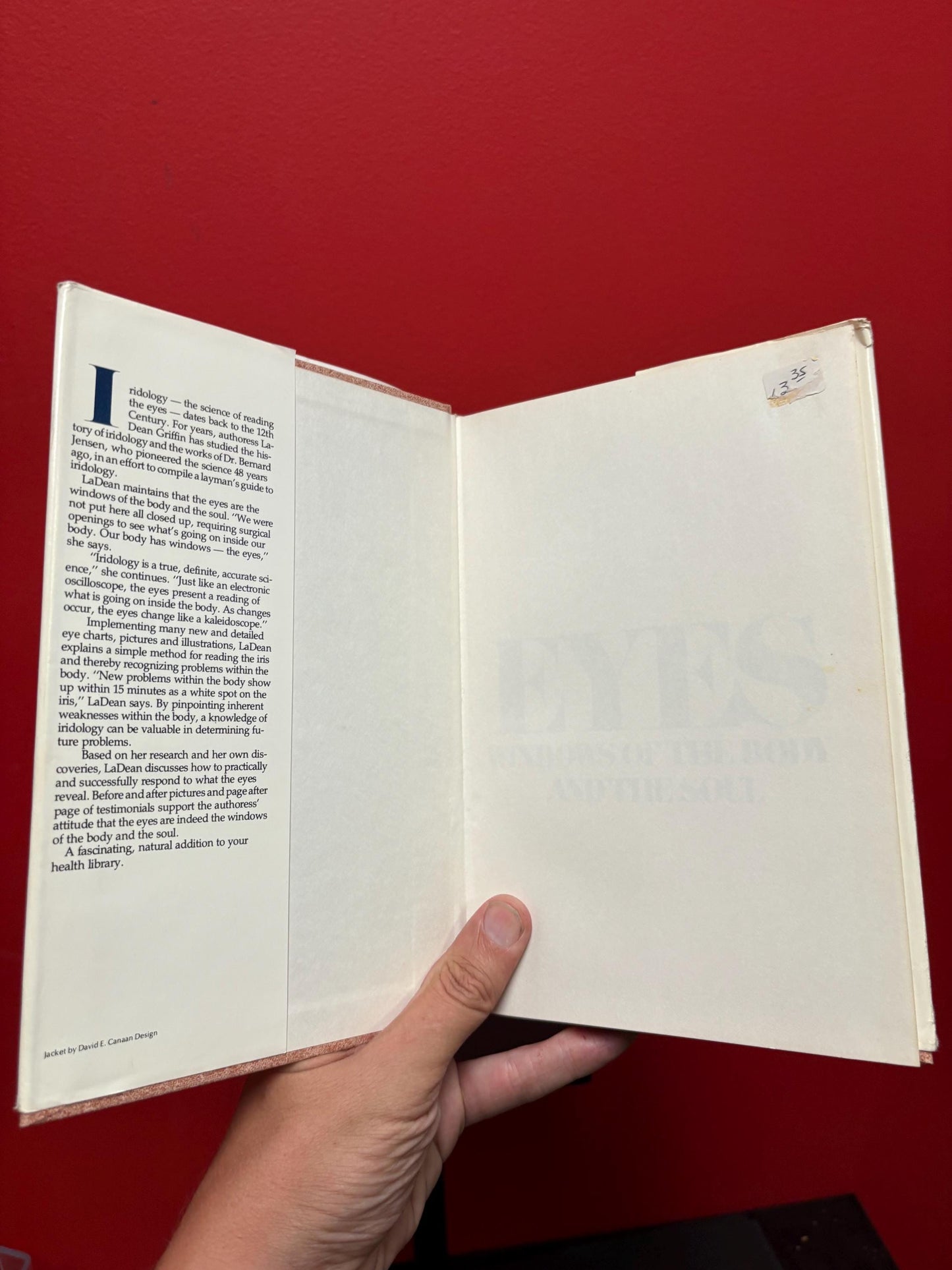 Amazing book entitled, eyes windows of the body and the soul by LADEAN GRIFFIN - 3rd printing 1978 USA  amazing gift