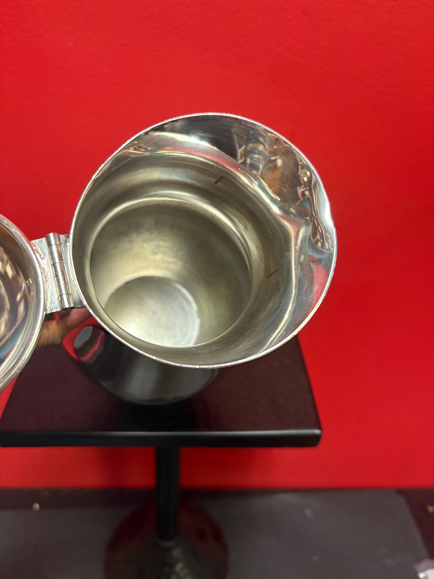 Beautiful shiny antique silver plated 8 inch tall hot water jug  ready to use your gift