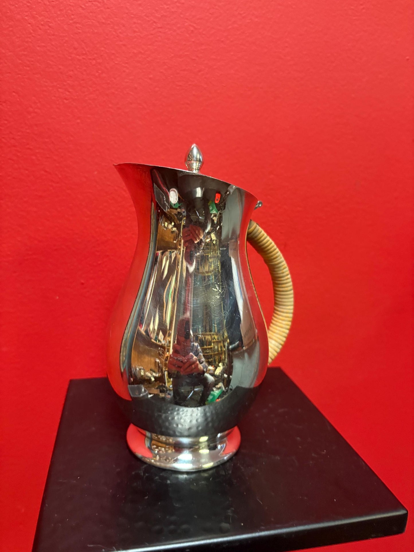 Beautiful shiny antique silver plated 8 inch tall hot water jug  ready to use your gift