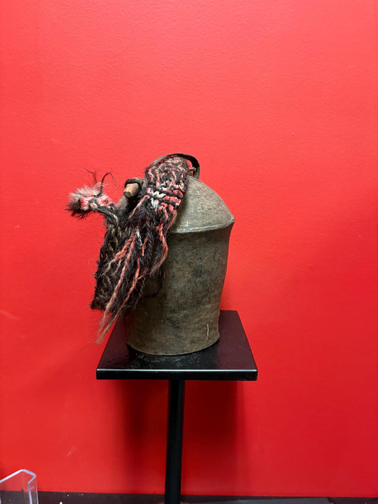 Stunning authentic early antique Nepalese Temple Bell  10 inches tall with additional rope  amazing sound  value priced and perfect gift