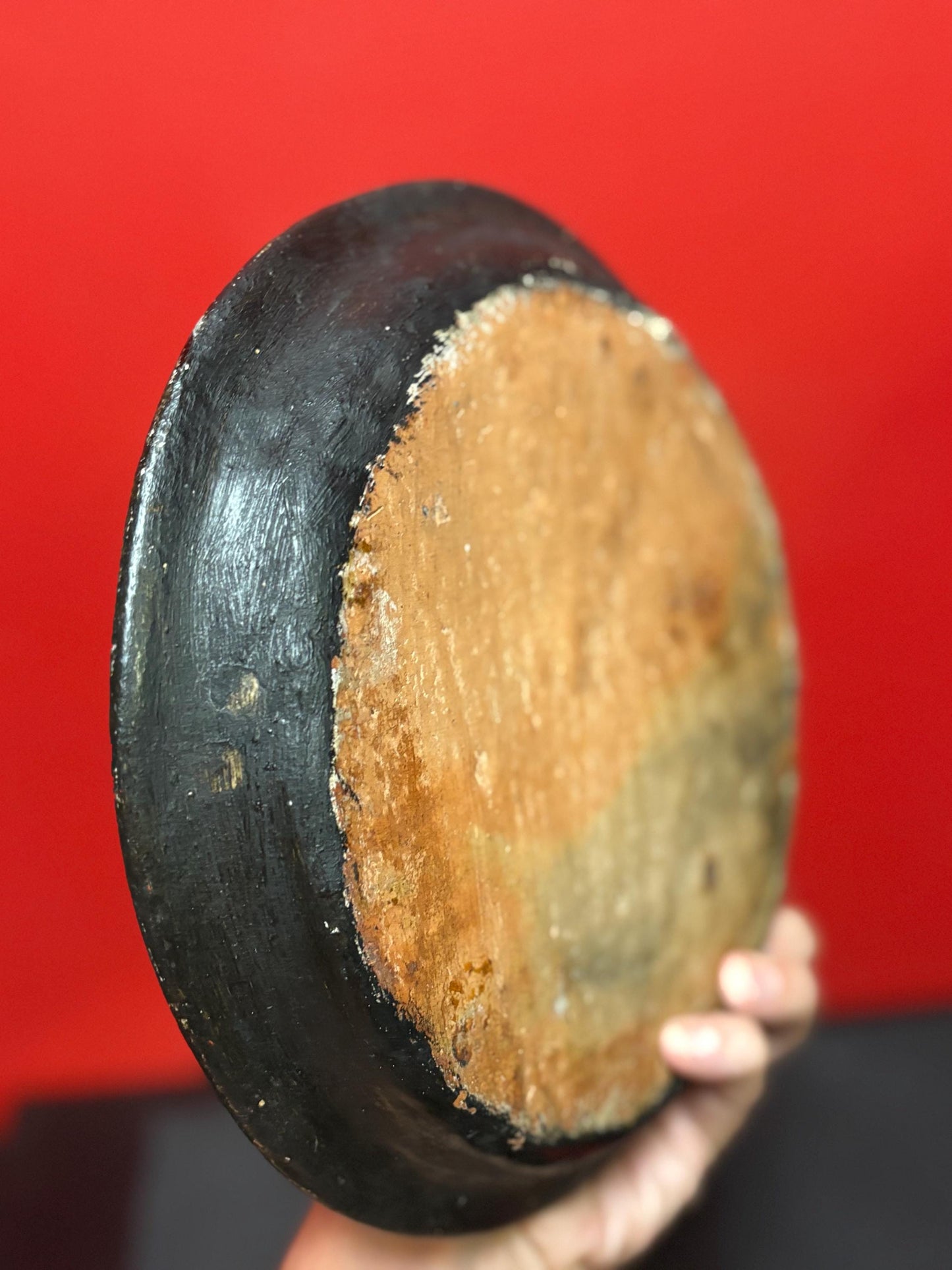 Stunning approx 18 century 10 inch Arabic pottery plate with hand painted scene chess players  good condition