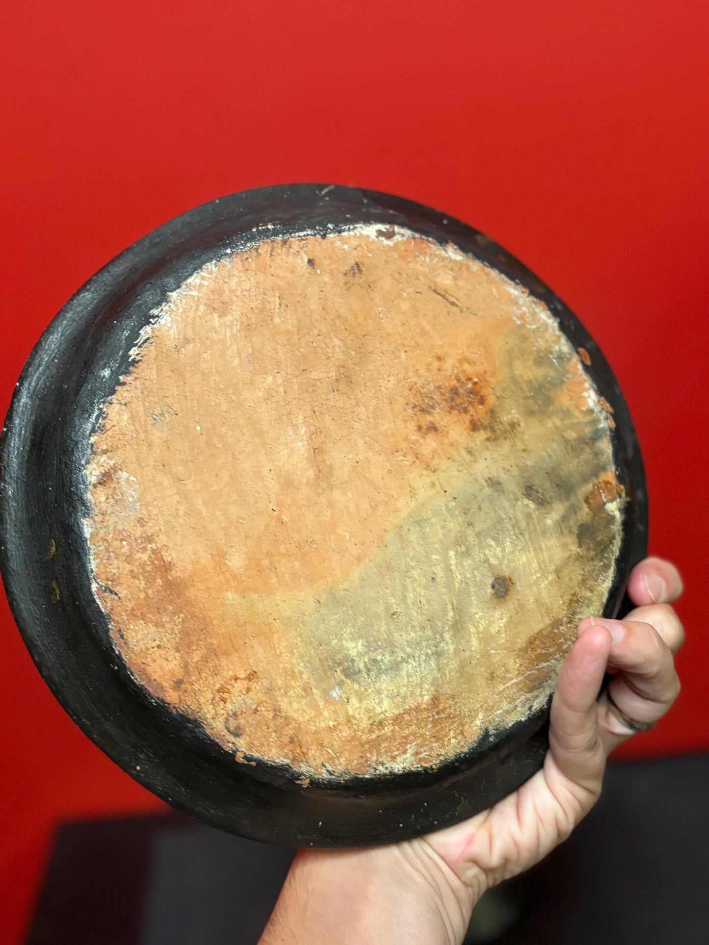 Stunning approx 18 century 10 inch Arabic pottery plate with hand painted scene chess players  good condition