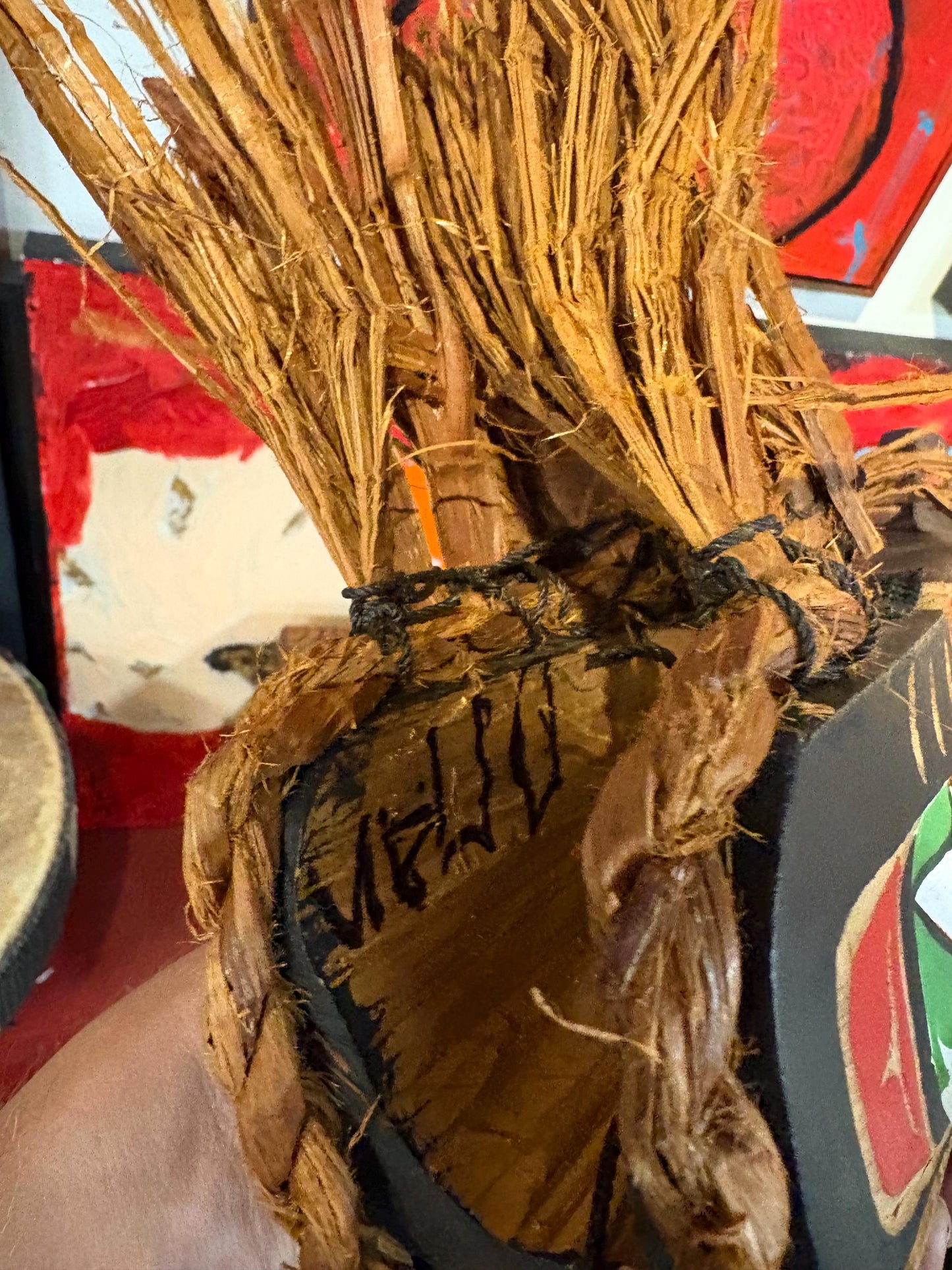 Amazing signed Brent Scow 17 x 10 inch indigenous First Nations Pacific Northwest  clapper mask  amazing detail  hang or stand it - RS