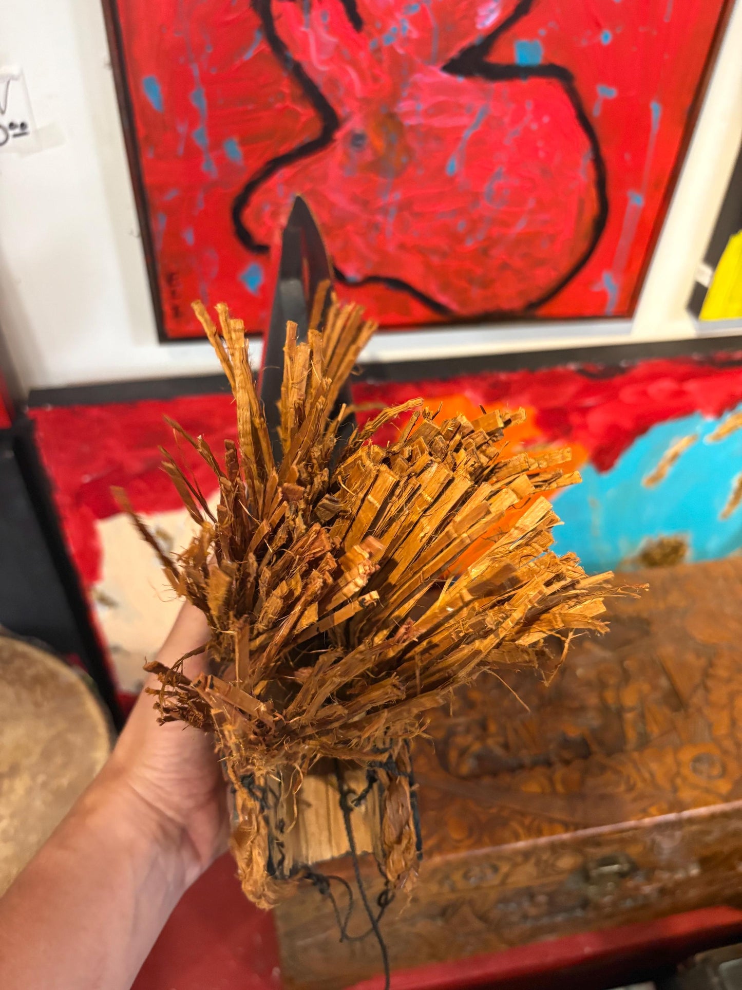 Amazing signed Brent Scow 17 x 10 inch indigenous First Nations Pacific Northwest  clapper mask  amazing detail  hang or stand it - RS