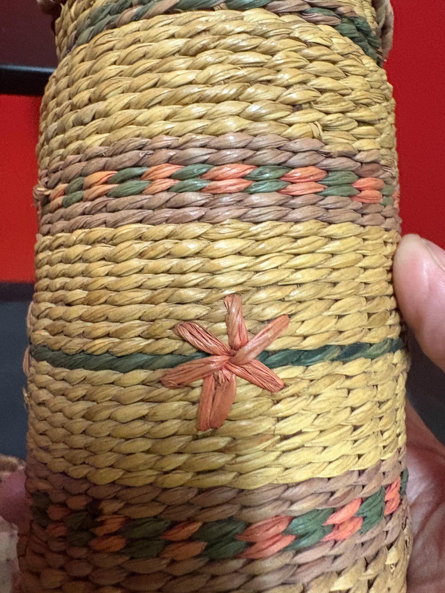 Beautiful antique indigenous first nations north West Coast woven jar 5 inches high in antique condition and great value  see photos