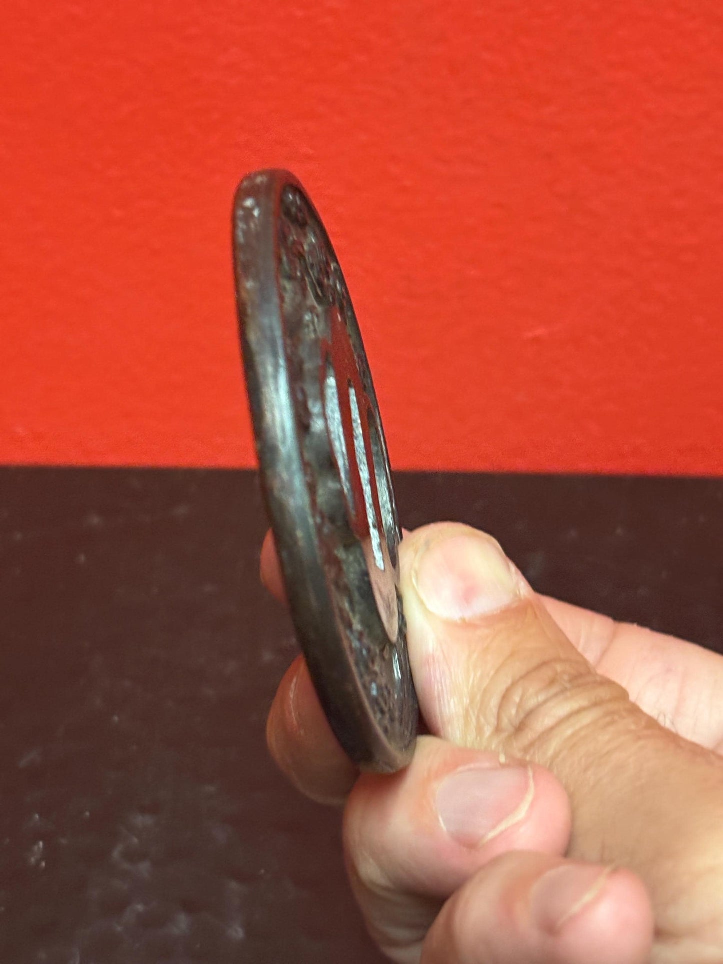 Stunning antique Japanese TSUBA  nice imagery and good condition  from large collection