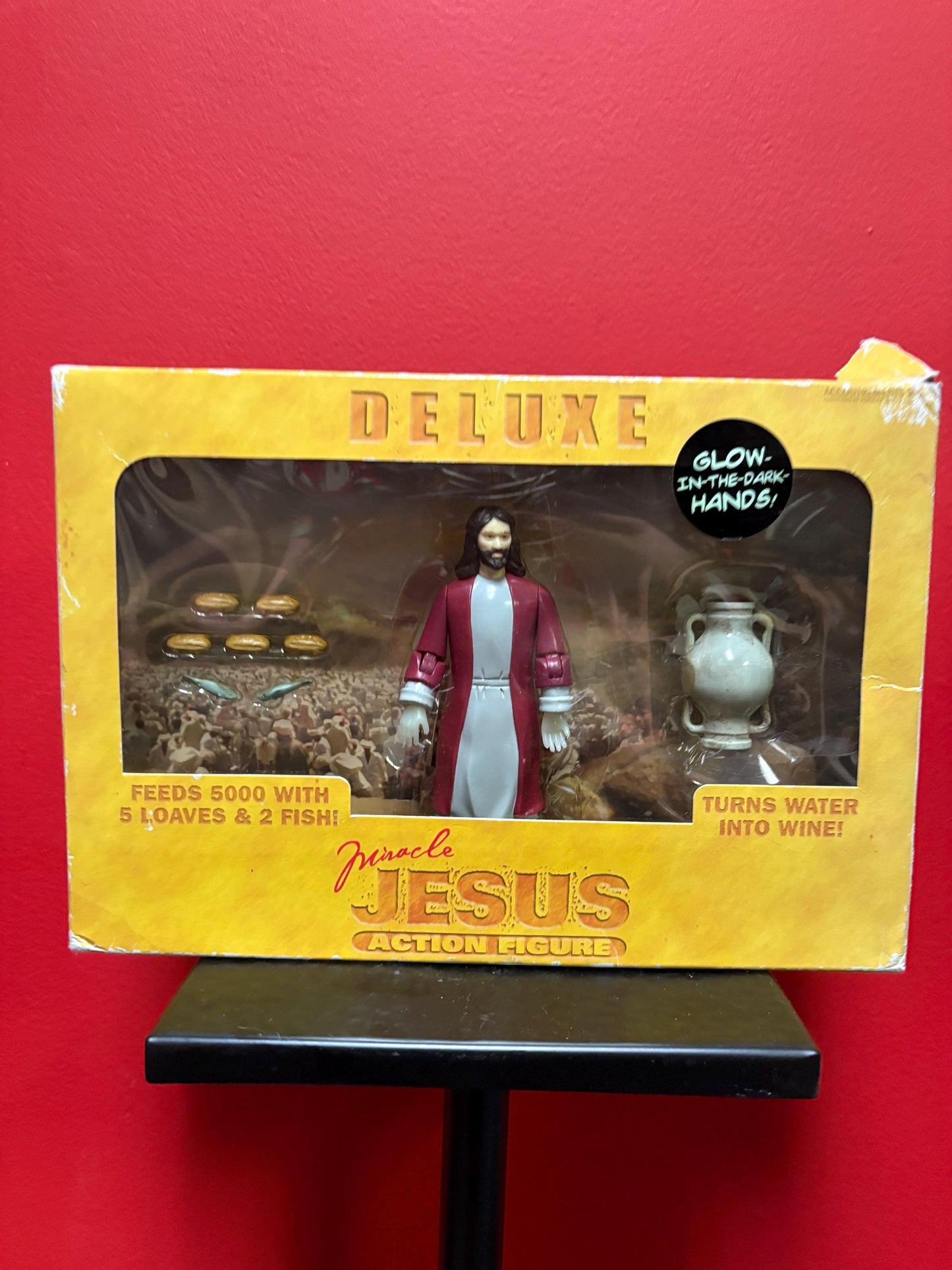 Super cool miracle Jesus action figure in original box  box in used condition  great gift and great value