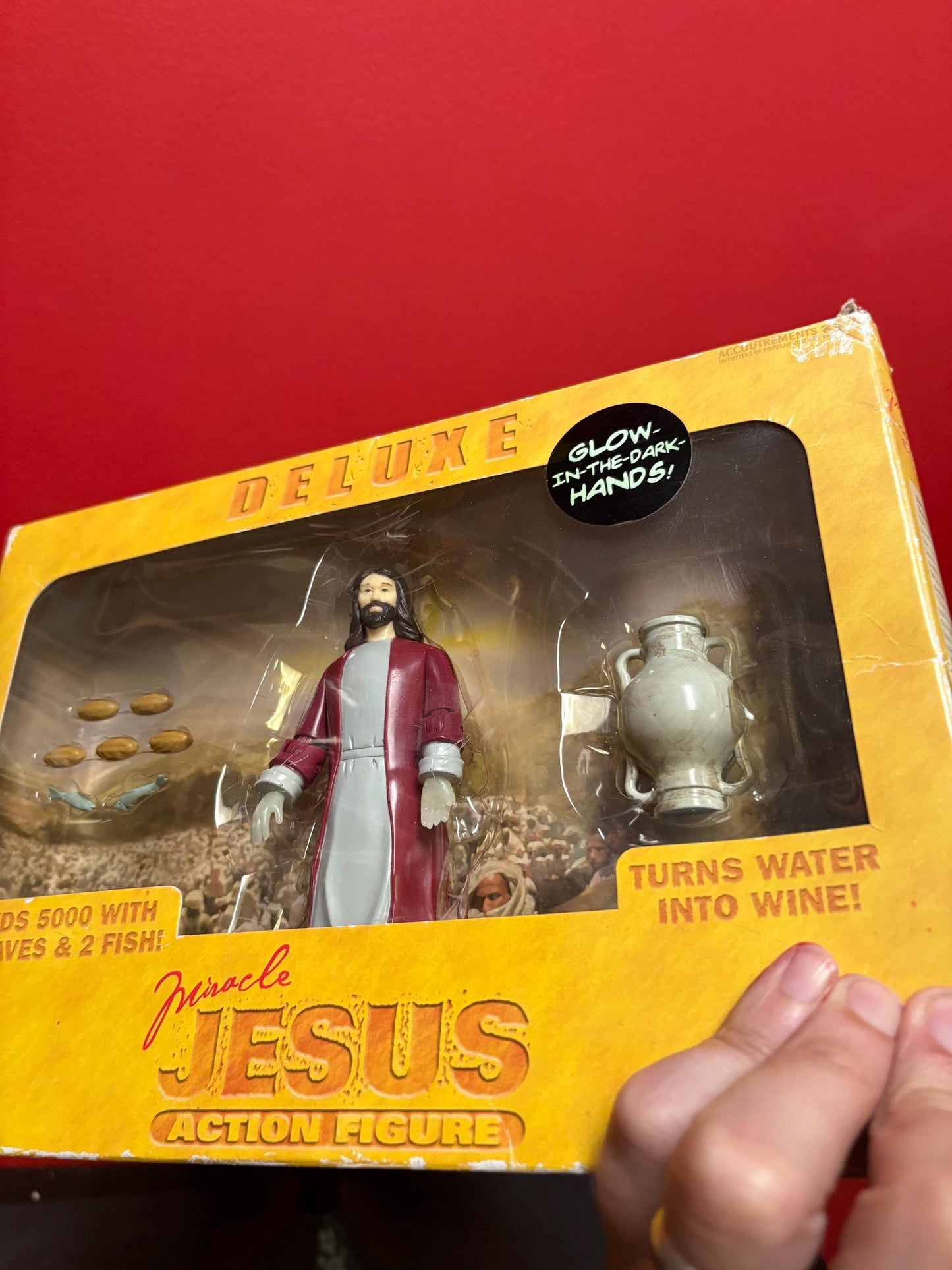 Super cool miracle Jesus action figure in original box  box in used condition  great gift and great value