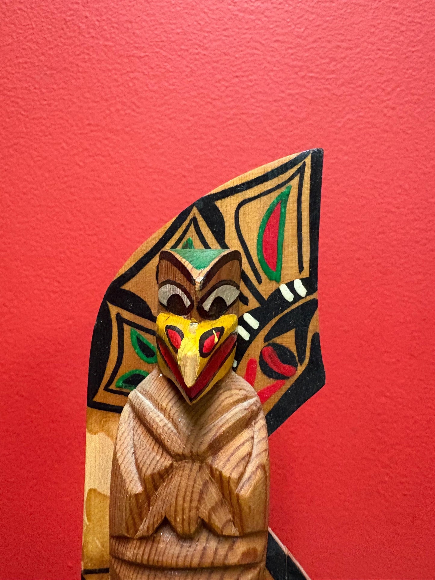 Lovely signed indigenous first Pacific Northwest Coast winged totem pole - 10 x 6 wide