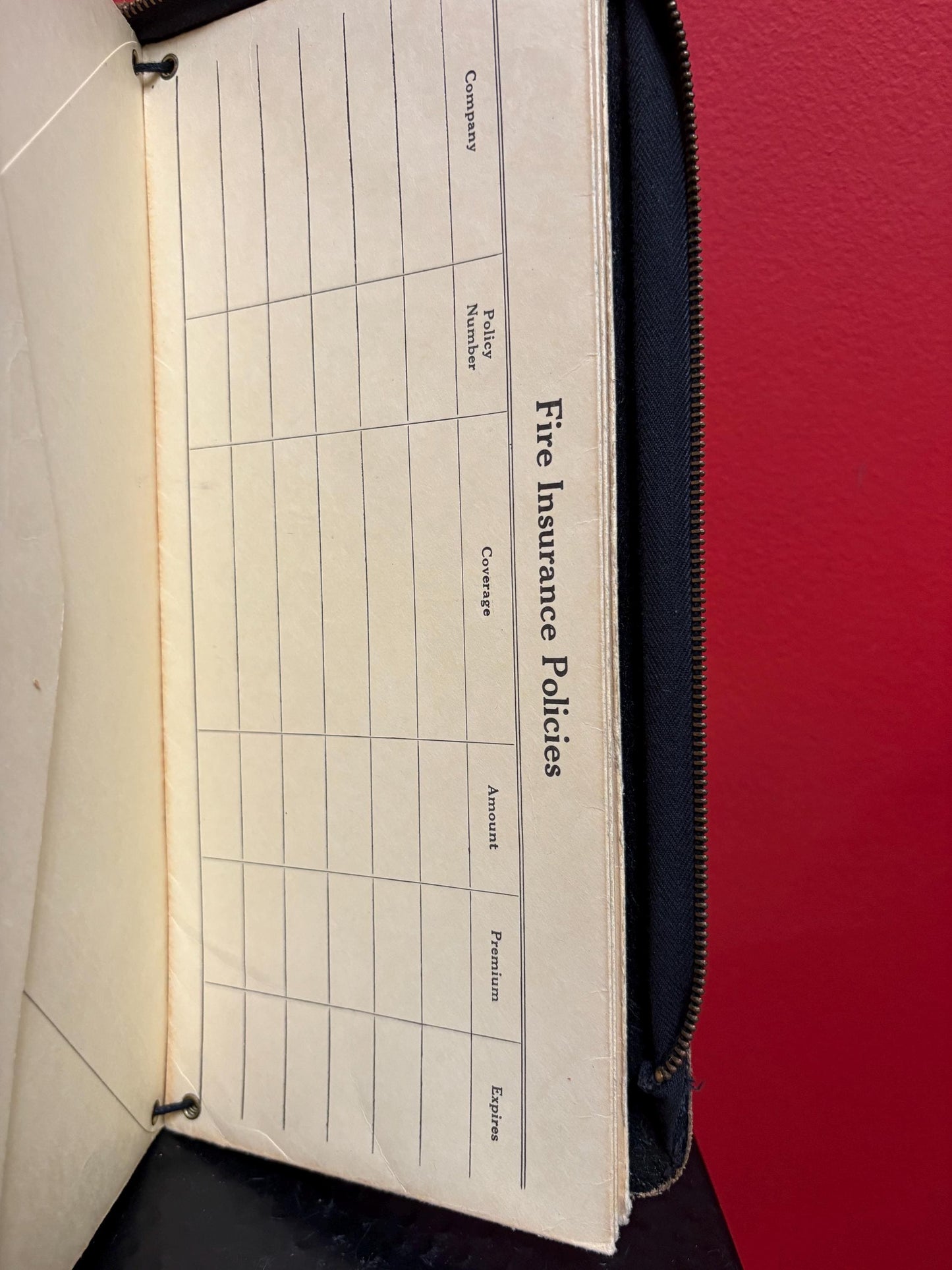 Very cool antique North American life assurance company valuable papers folder with contents never used 12 x 6