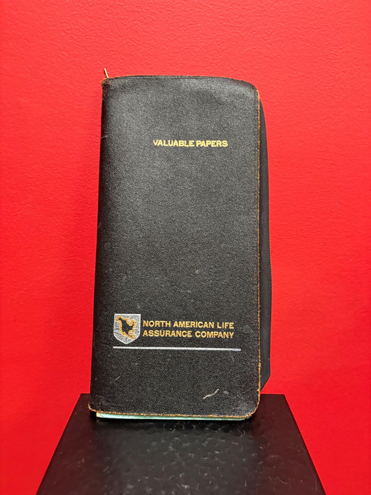 Very cool antique North American life assurance company valuable papers folder with contents never used 12 x 6