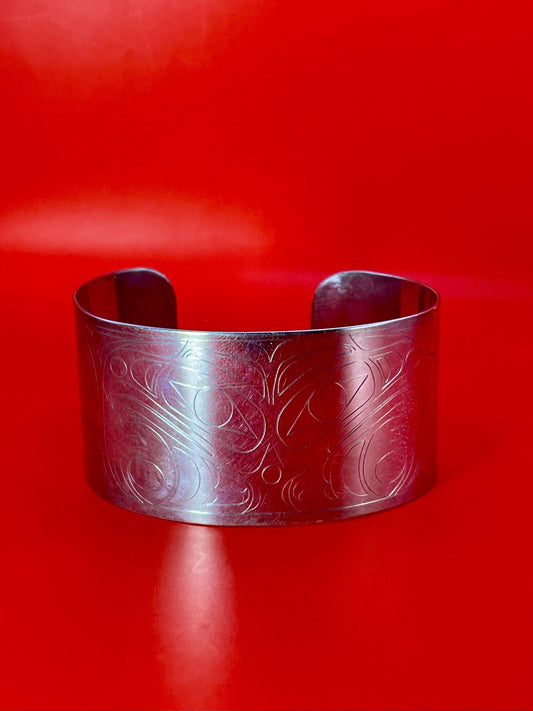Unsigned Native Silver Cuff Bracelet