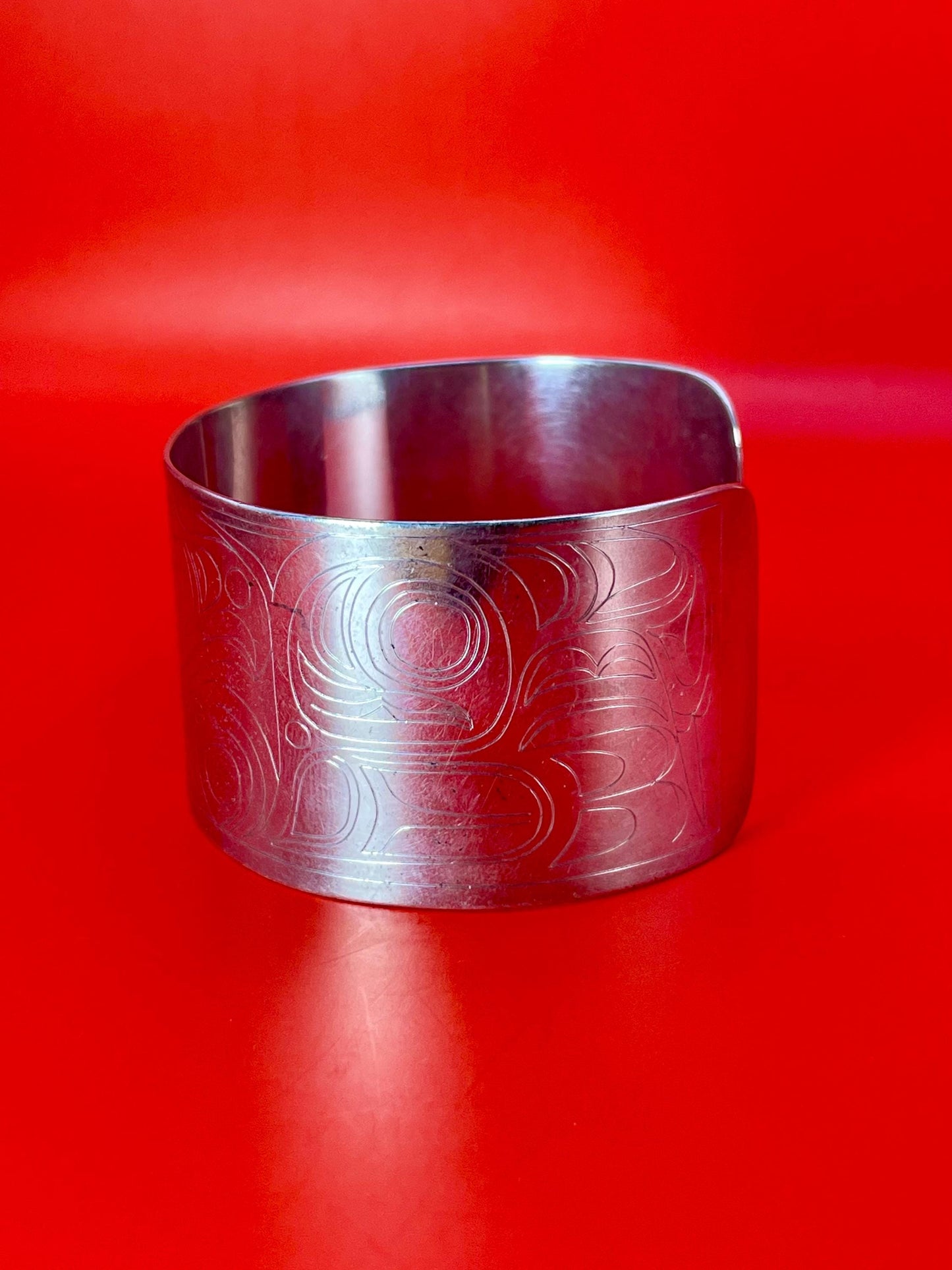 Unsigned Native Silver Cuff Bracelet