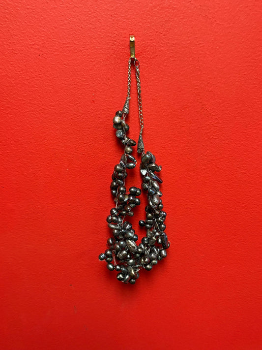 Very cool seawater pearl and wire necklace approximately 20 inches long  fabulous look and great gift