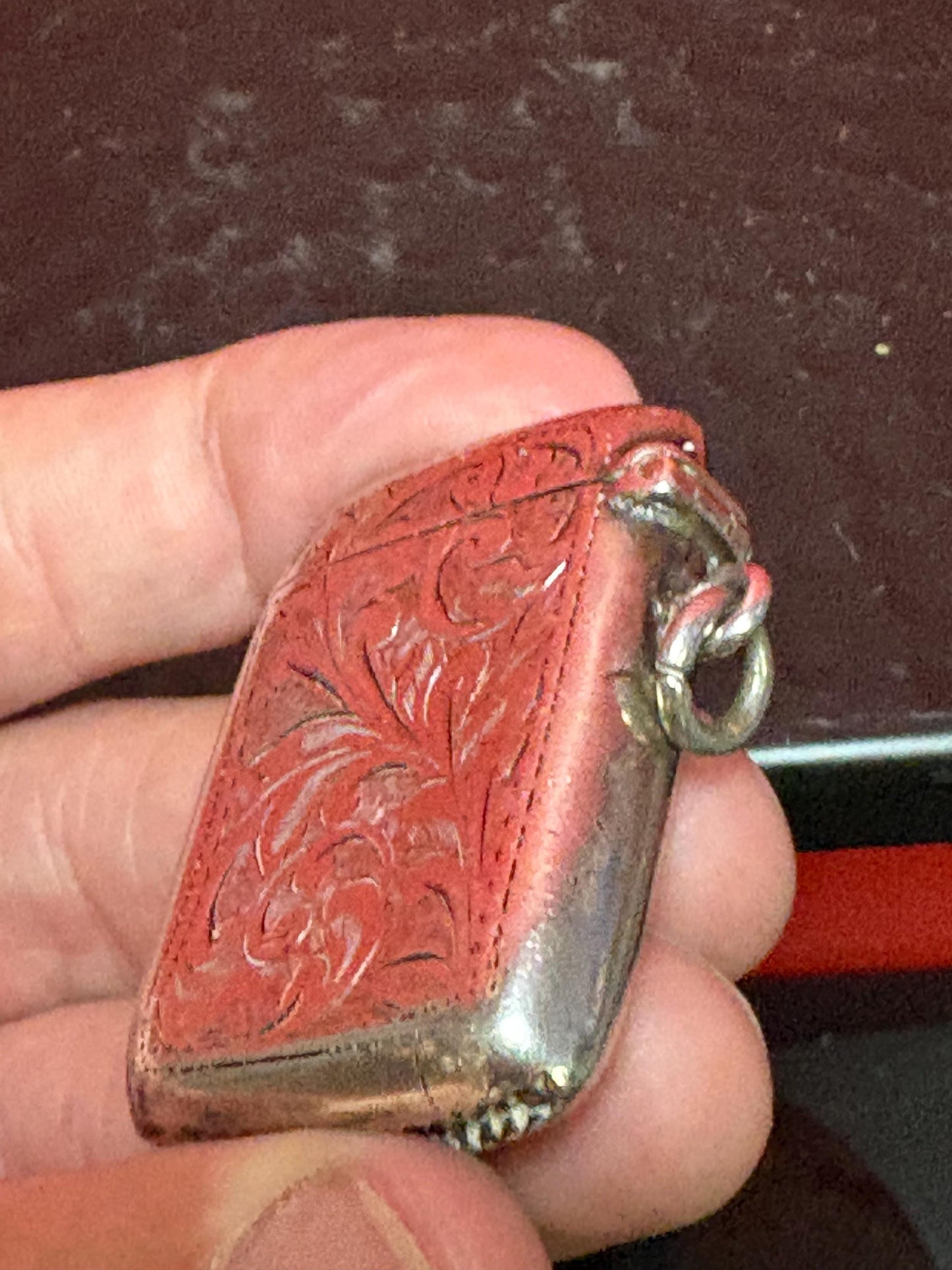 English sterling silver hallmarked viesta case match safe  dented  good value