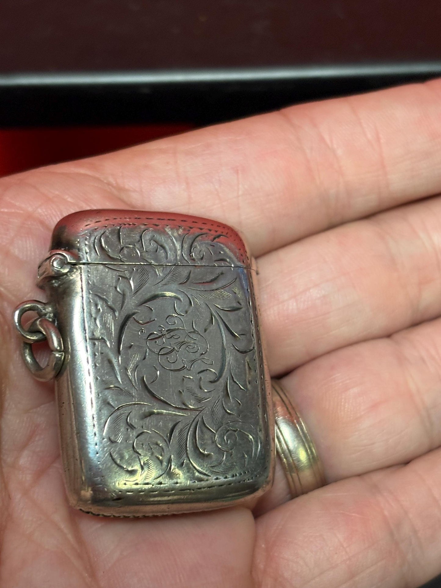 English sterling silver hallmarked viesta case match safe  dented  good value