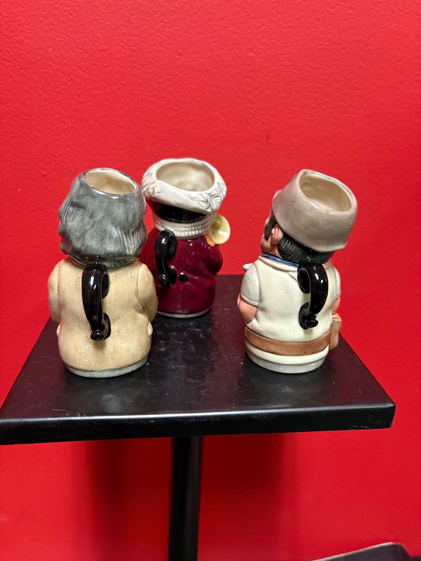 Lovely set of three Royal Doulton Toby jugs from the Doultonville  collection  all good condition  4 inches tall great value great gifts