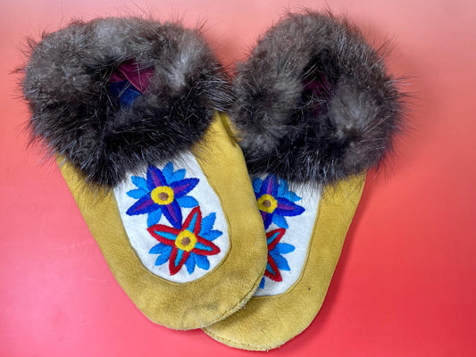 Indigenous First Nations Leather Embroidered Moccasins