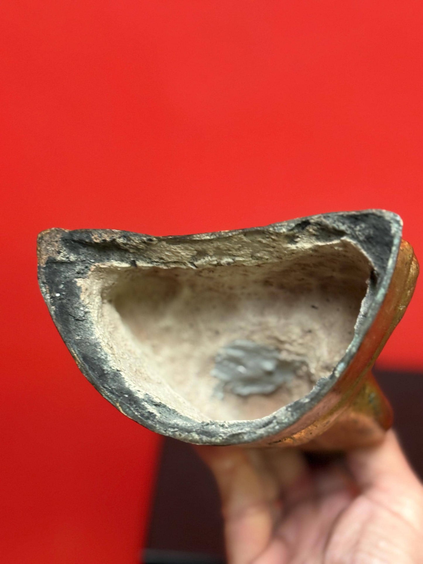 Magnificent museum quality 18 century THAI 9 1/2 x 5 wide gilded bronze seated statue of a Buddha  amazing patina -  wow