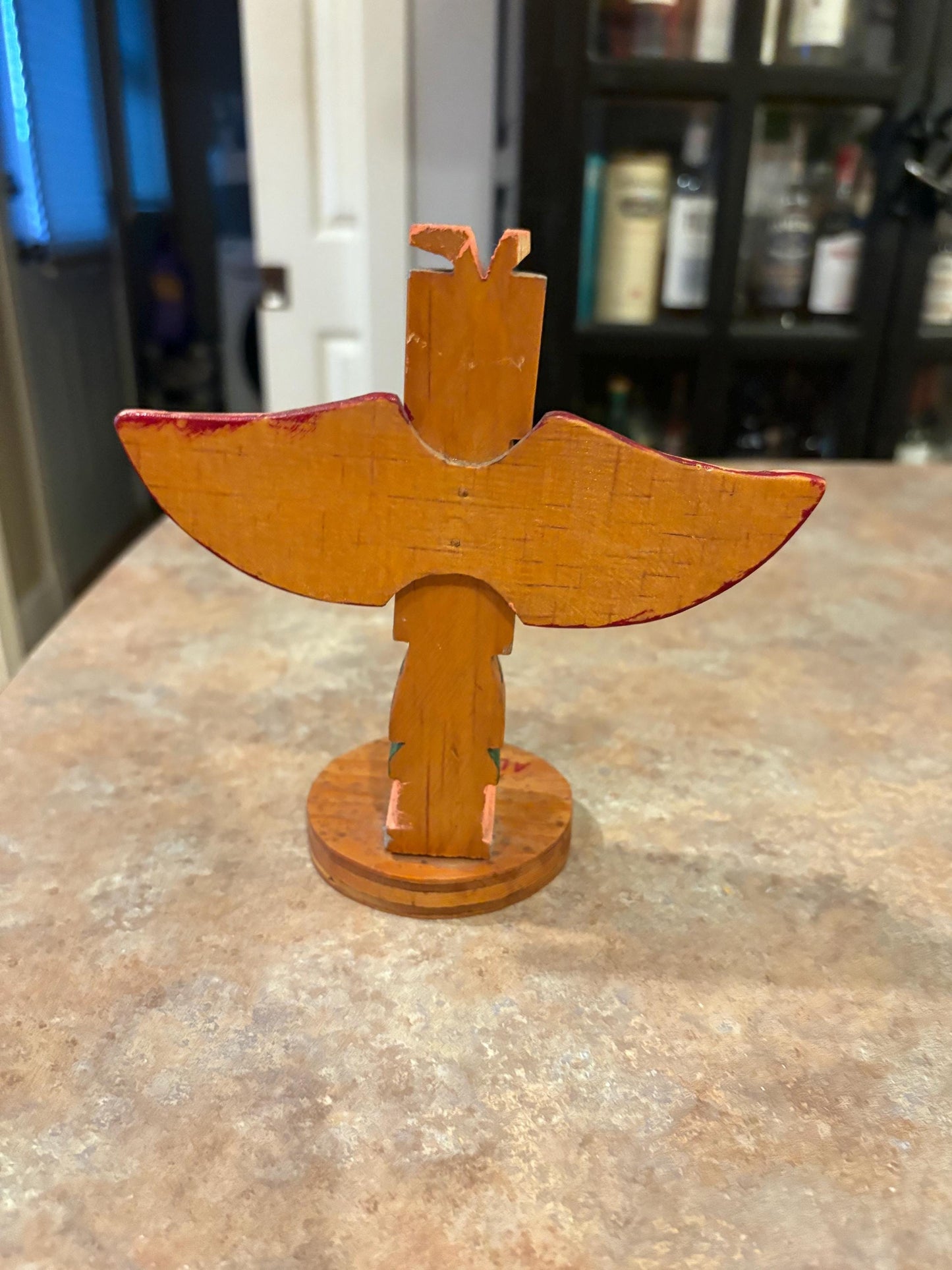 Beautiful 1964 signed indigenous First Nations  Alaskan polychrome totem pole 7 x 6“   very cool