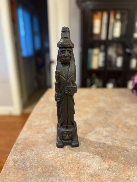 Very cool vintage 14 inch tall Canadian indigenous First Nations Chief wax candle in good condition