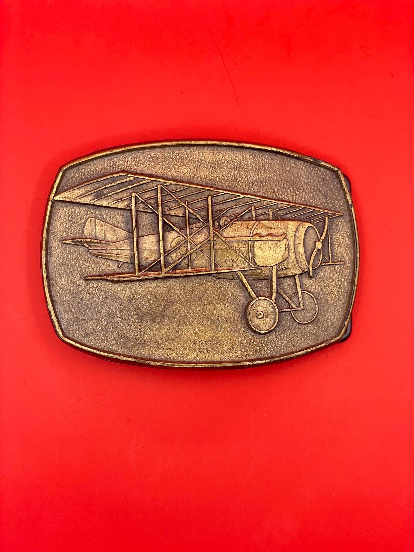 Vintage Brass Airplane Belt Buckle