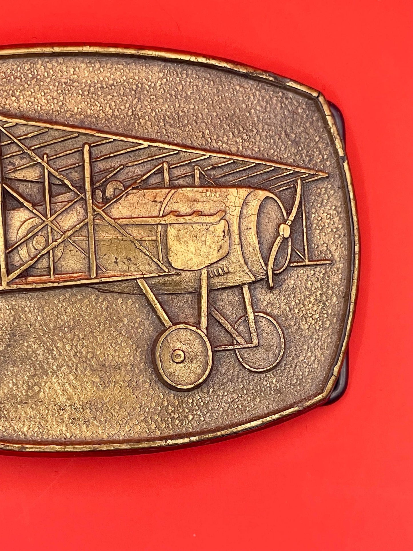 Vintage Brass Airplane Belt Buckle