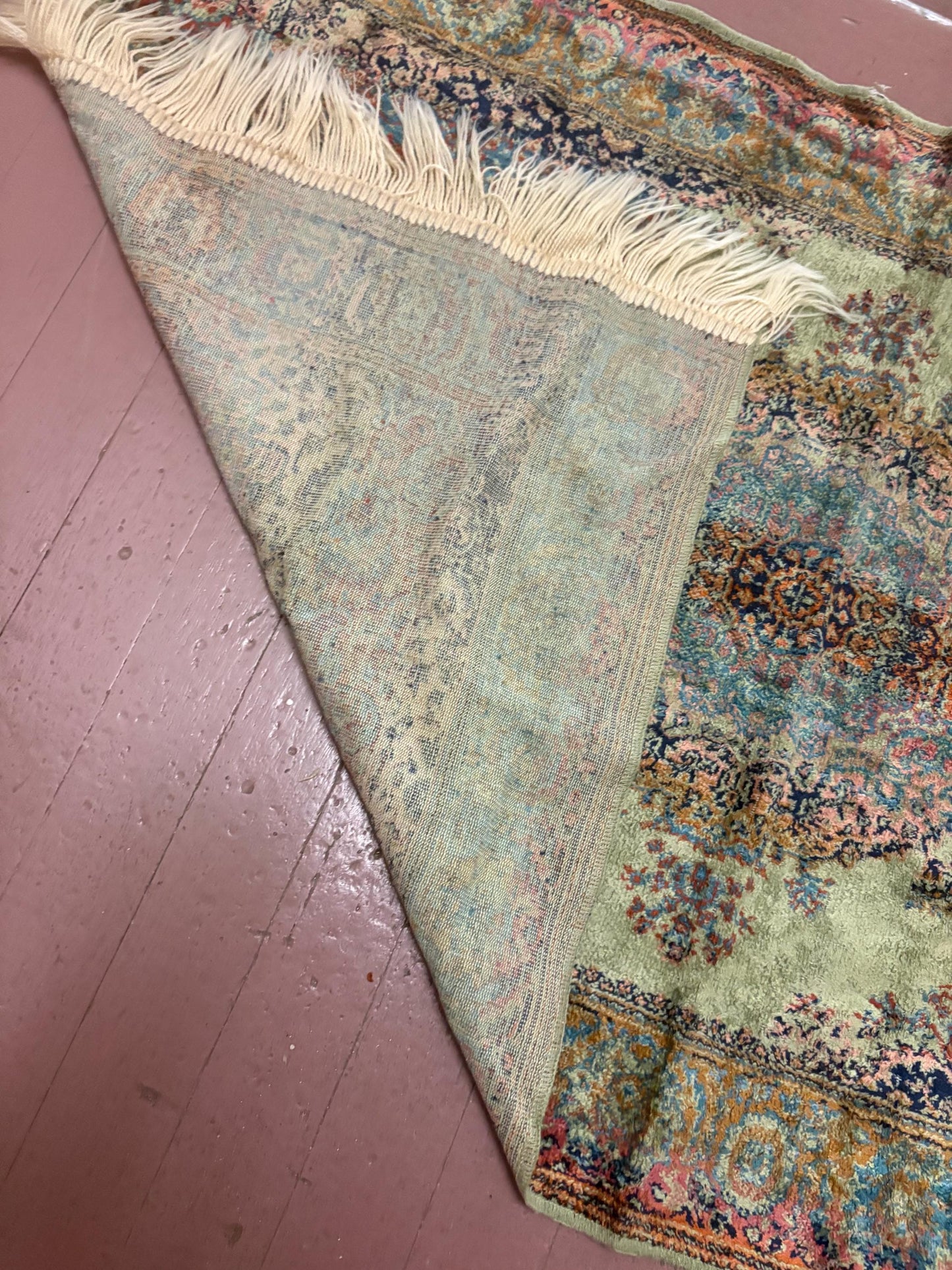 Stunning antique  Persian handmade silk prayer Mat - approximately 43 x 26 wide in great condition - great price