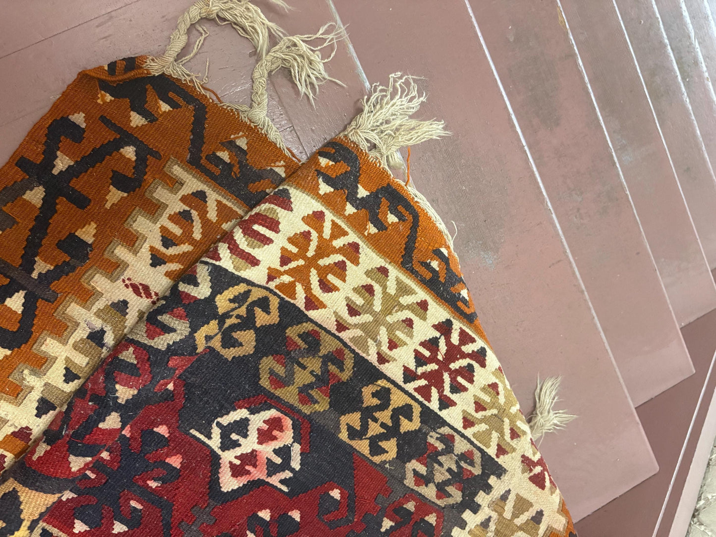 Beautiful antique approximately 58 x 43 Persian handknotted wool carpet with one hole  amazing value