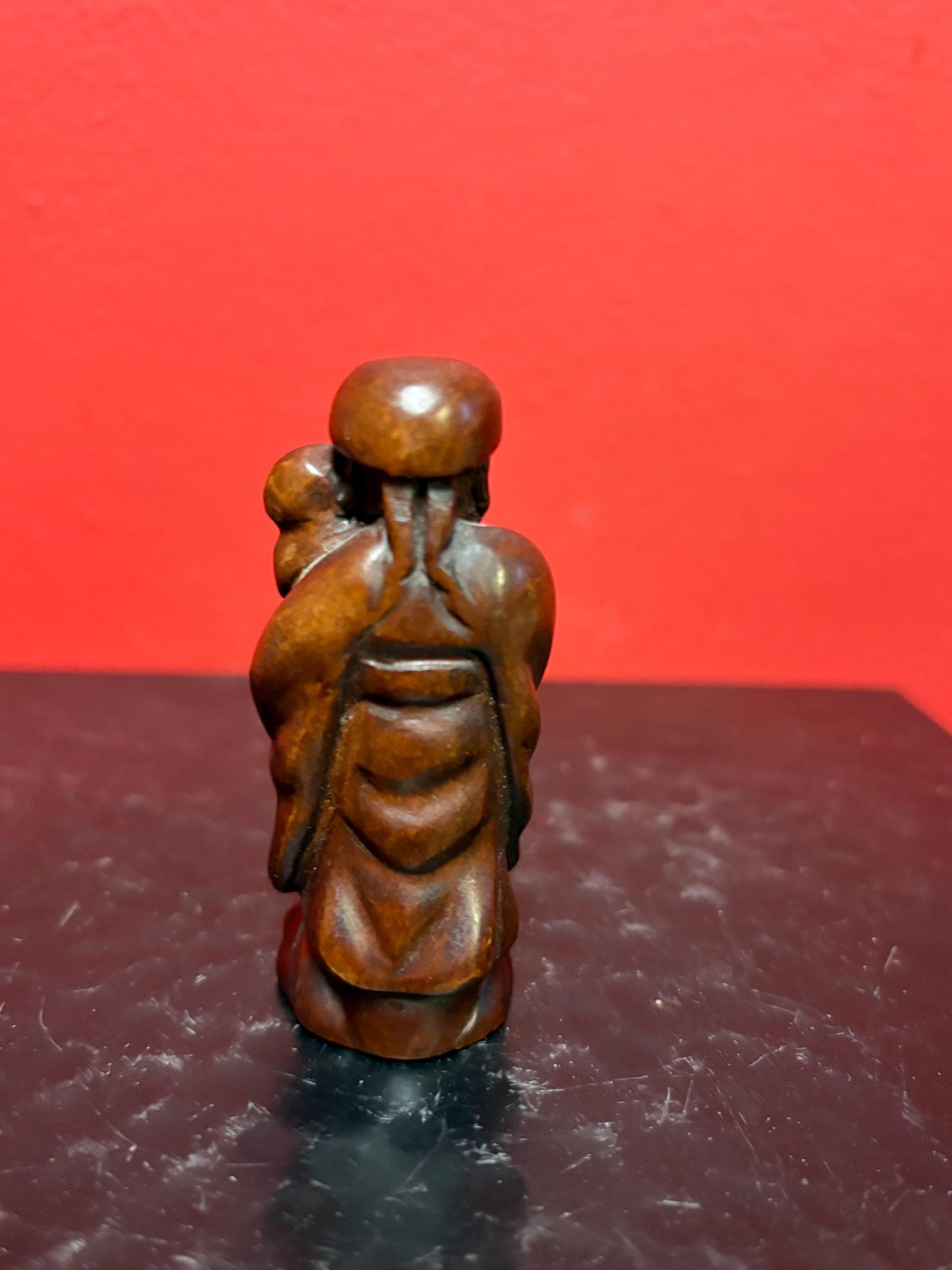Wonderful antique Japanese WOODEN  netsuke  3 inches tall  amazing detail  good value