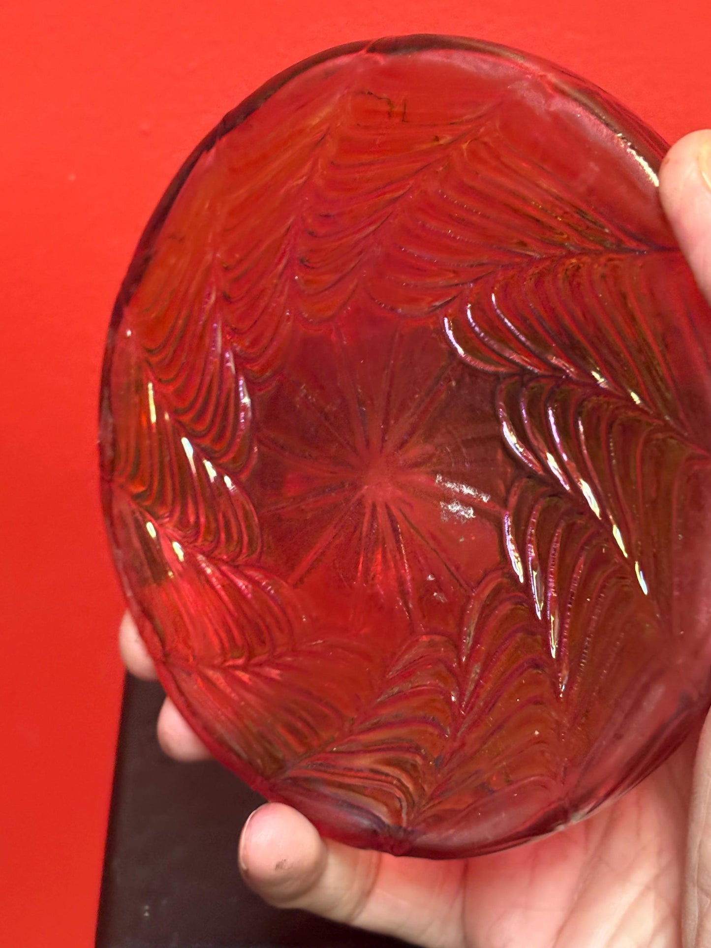 Magnificent Kralik Loetz authentic art nouveau inkwell with bronze top fabulous colour and condition  wow   5 x 2 1/2 high