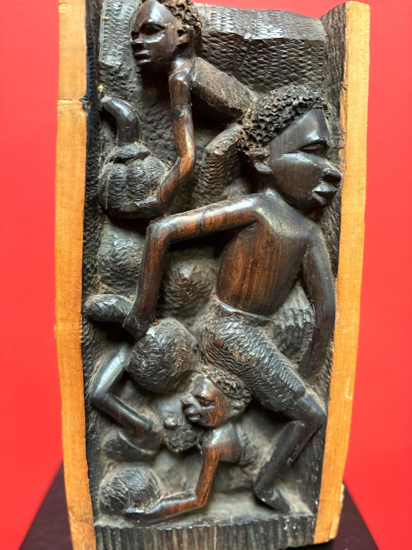 Stunning 12 x 6 inch wide African Makonde statue — heavy and crazy cool detail — wow wow
