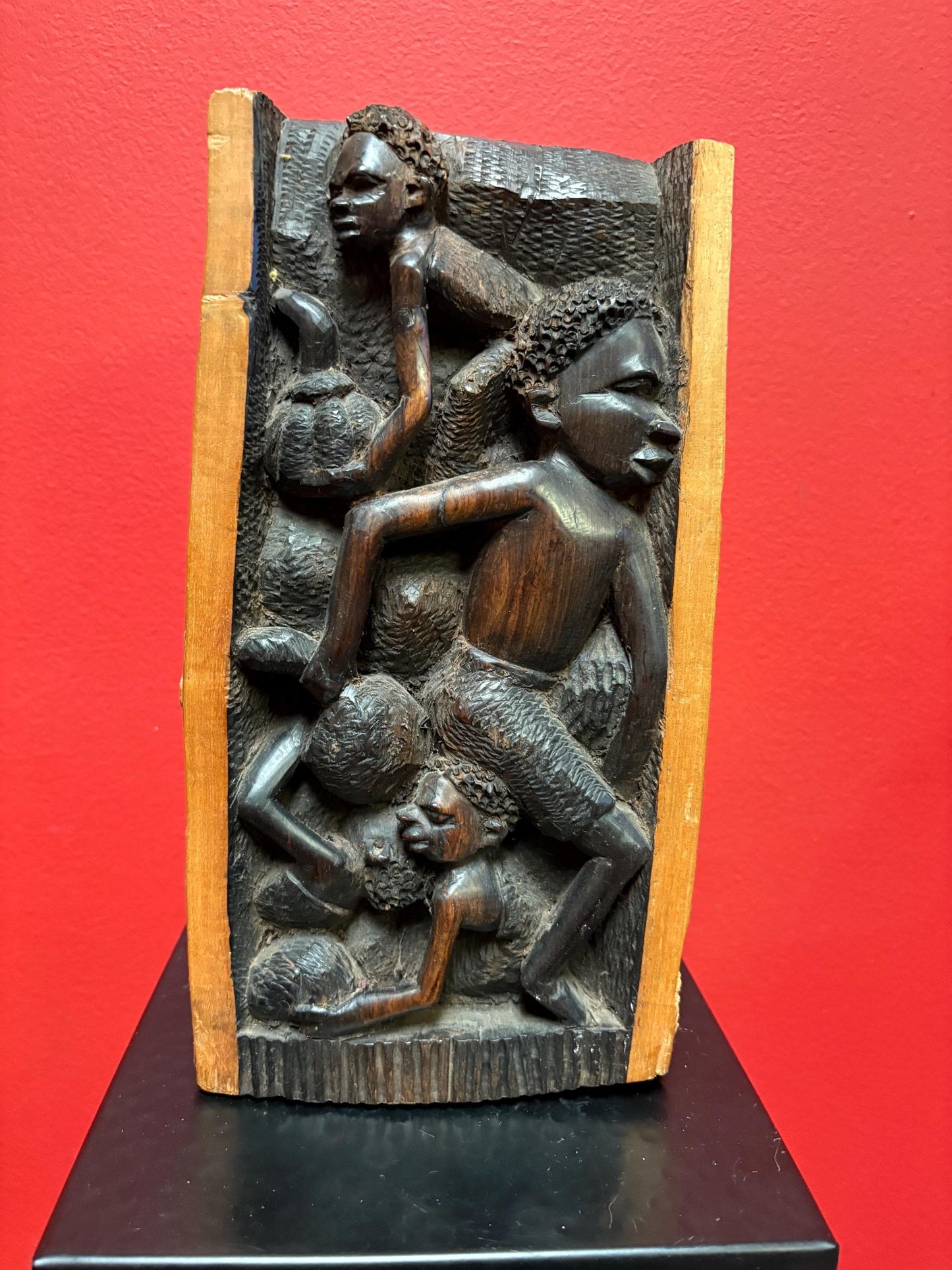 Stunning 12 x 6 inch wide African Makonde statue — heavy and crazy cool detail — wow wow