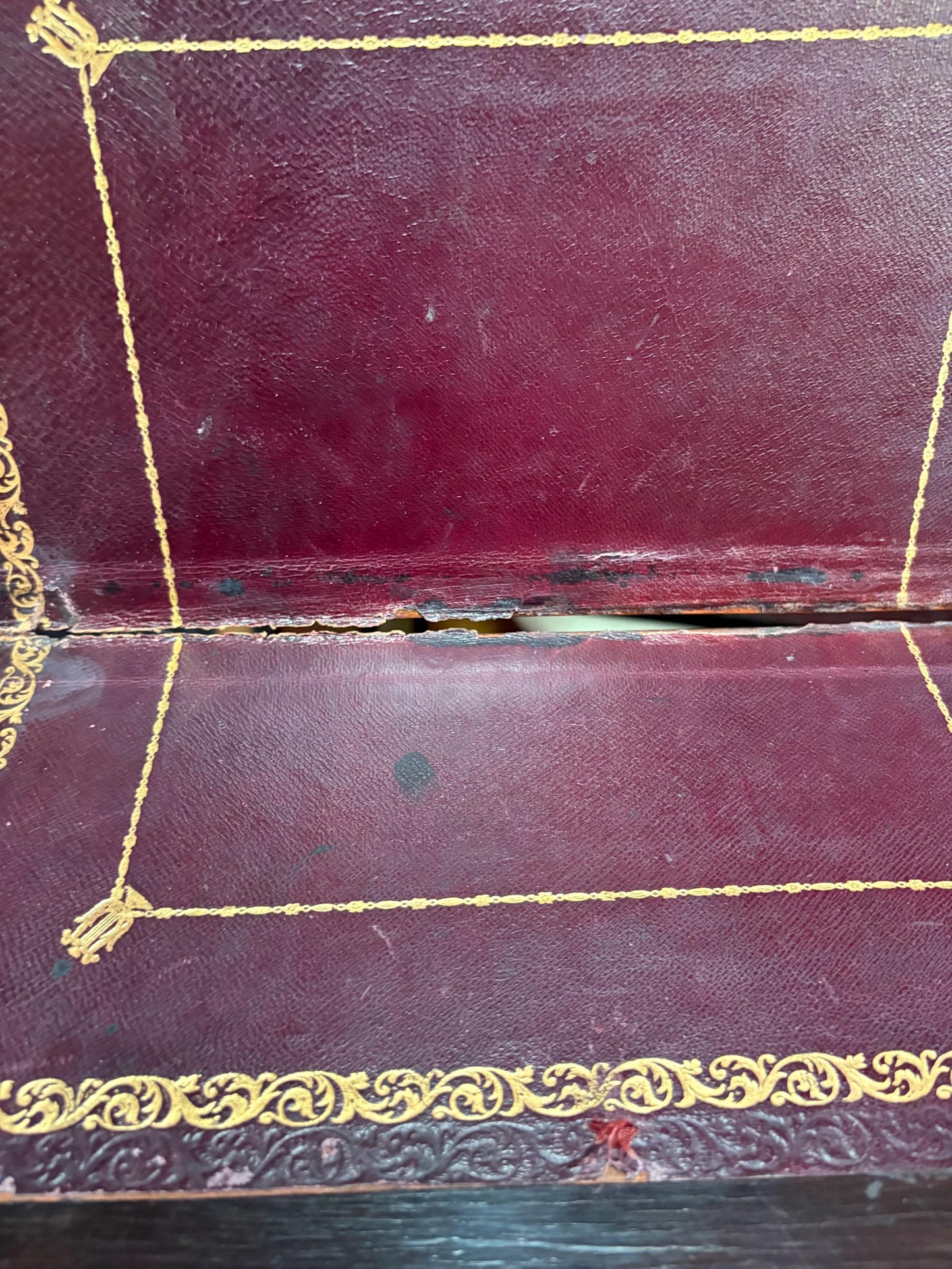 Beautiful 16 x 10 x 6 inch antique walnut and brass lap desk with original inkwells  amazing condition  see photos