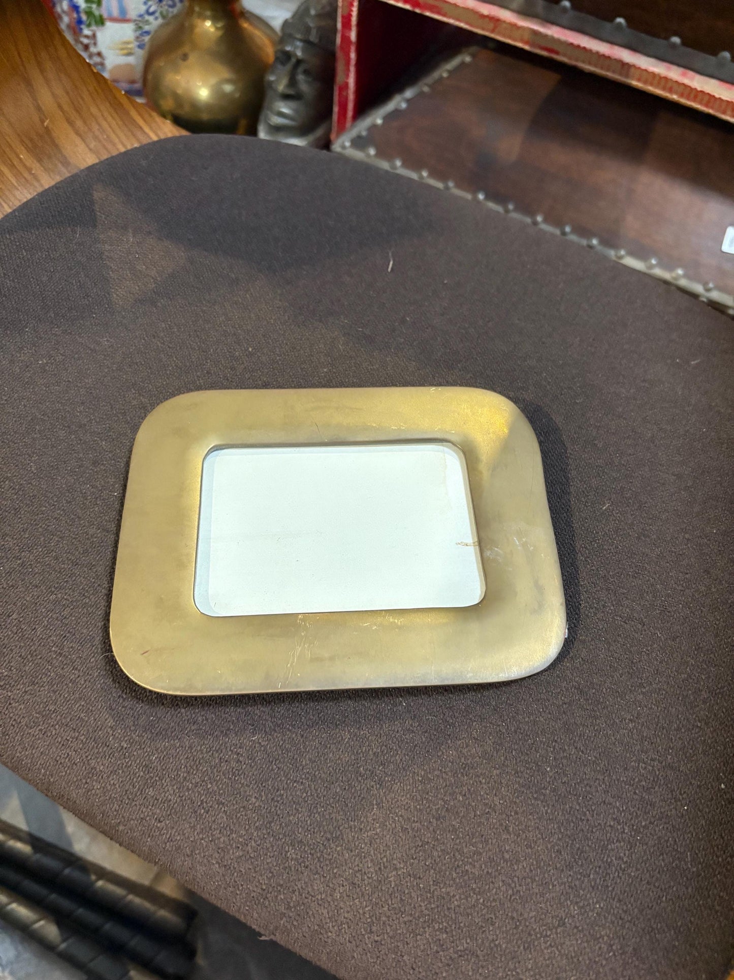 Beautiful antique brass 6 1/2 x 5 photo frame  4 x 3 inside  ready to gift or use  wow