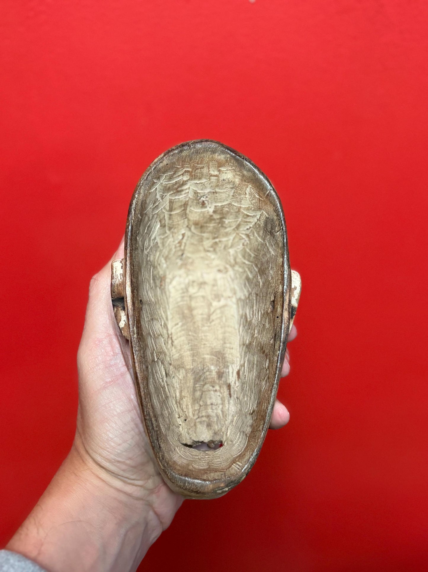 Beautiful African 7 x 3 inch wide antique mask  amazing patina and detail  really cool one