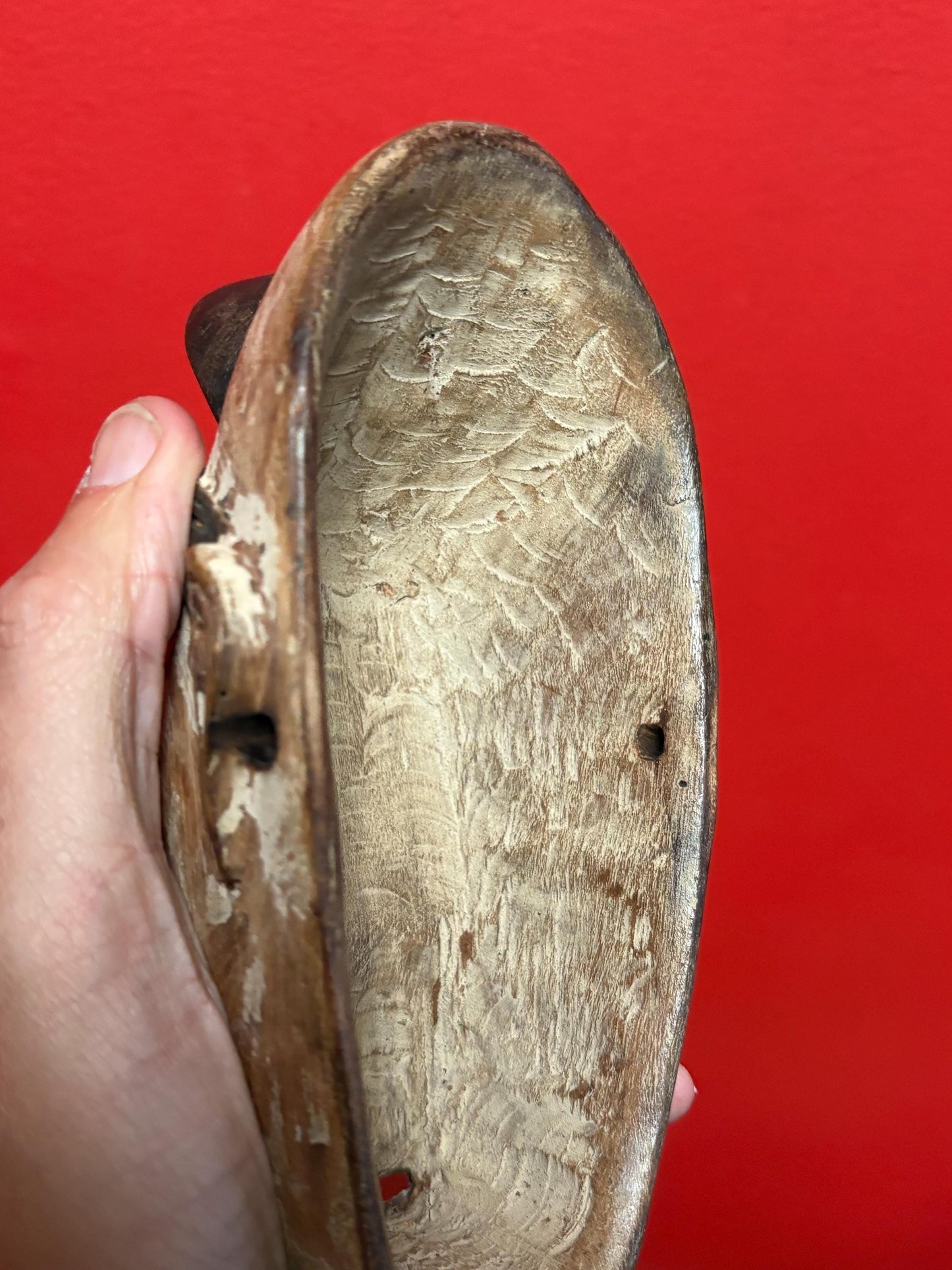 Beautiful African 7 x 3 inch wide antique mask  amazing patina and detail  really cool one