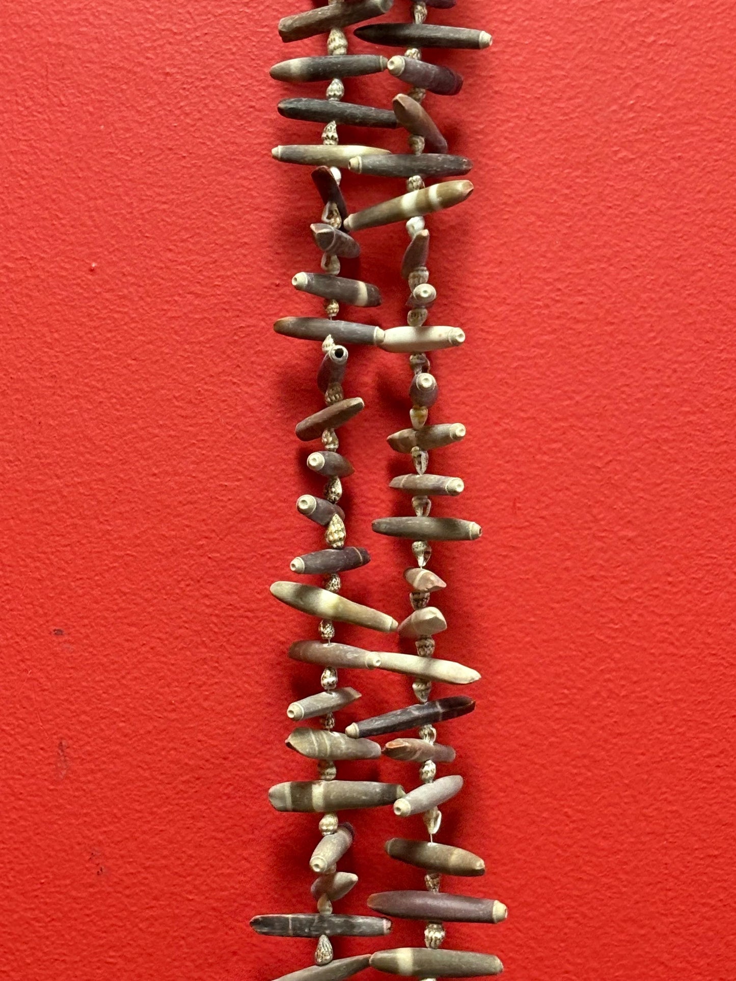 Amazing beach stone and shell approx 31 inch necklace - so cool