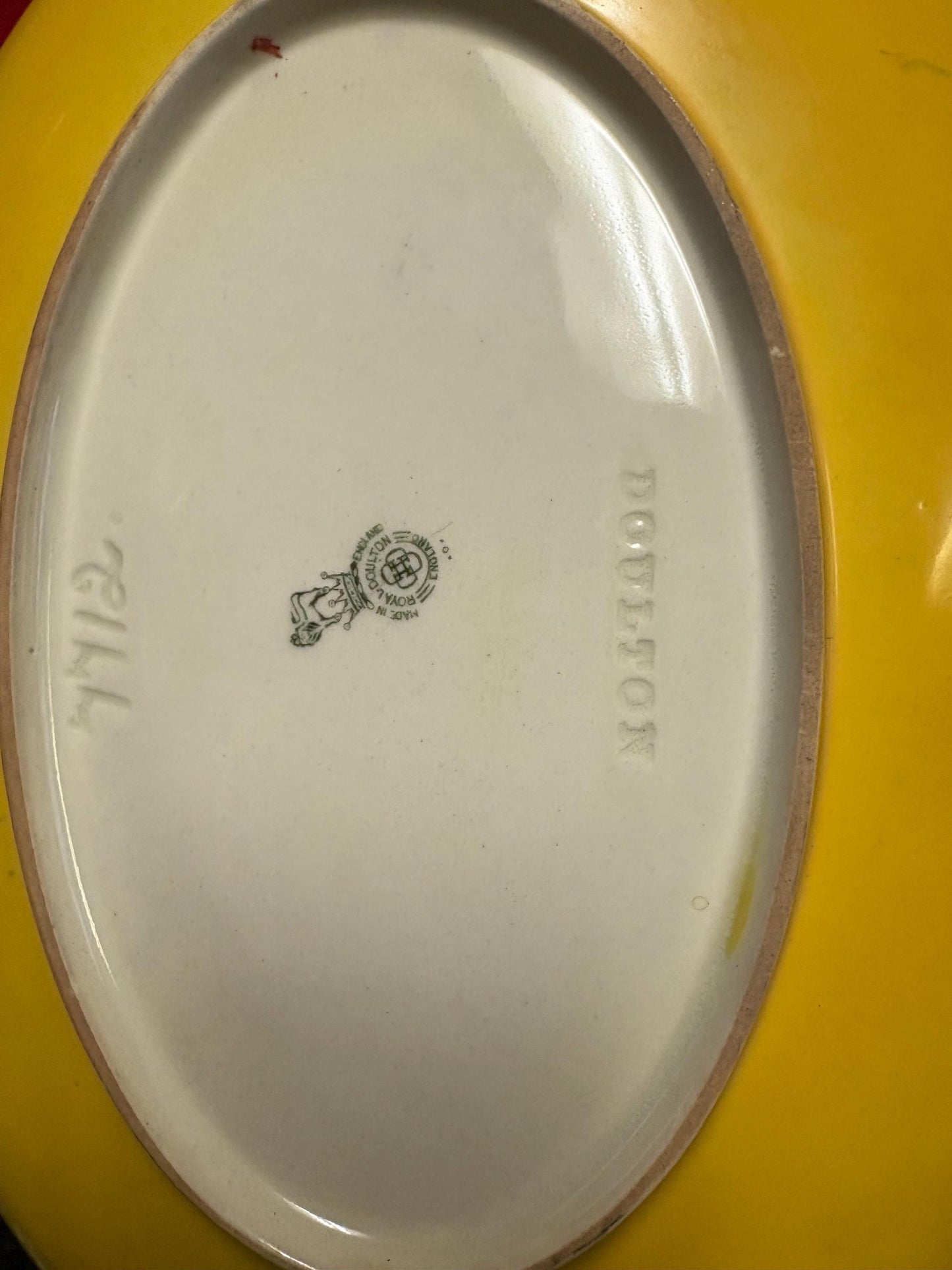 Beautiful antique Royal Doulton bright yellow and black planter — great condition but worn inside — crazy value - 12 x 9” wide