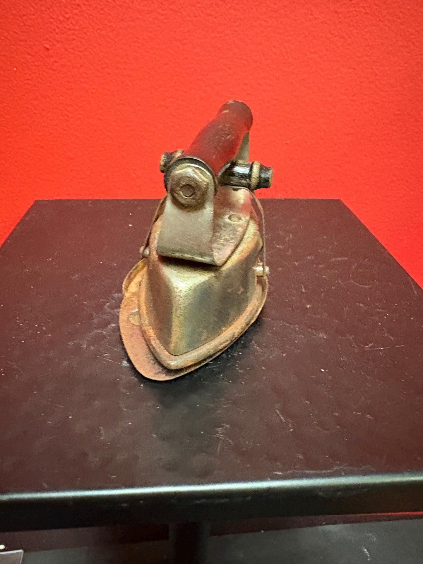 beautiful antique  doll house miniature iron   With bottom cover  4 x 3 high  good old condition  great value