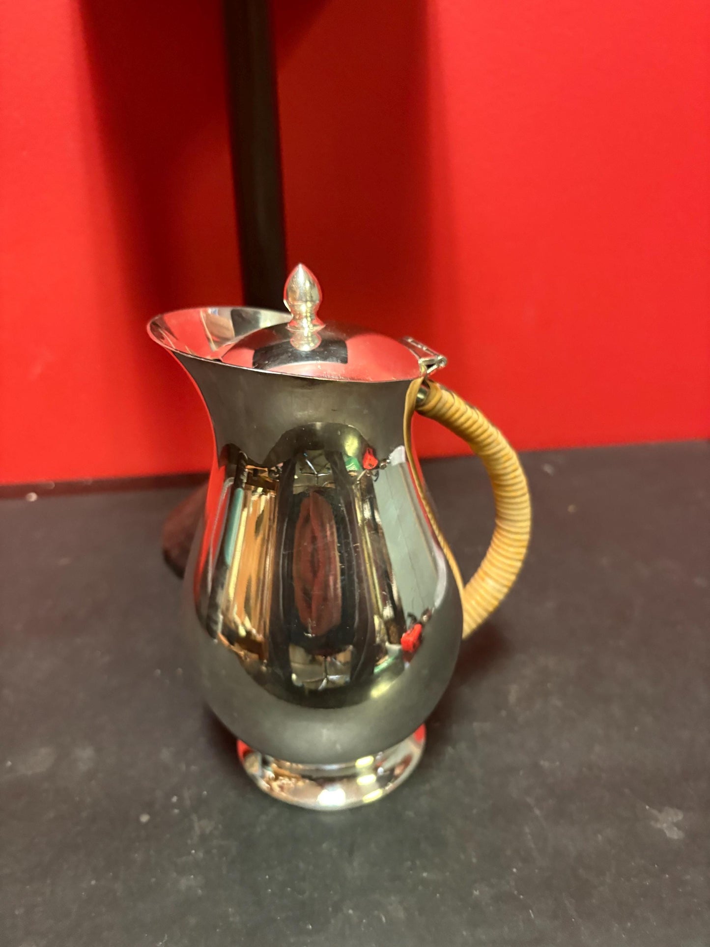 Beautiful shiny antique silver plated 8 inch tall hot water jug  ready to use your gift