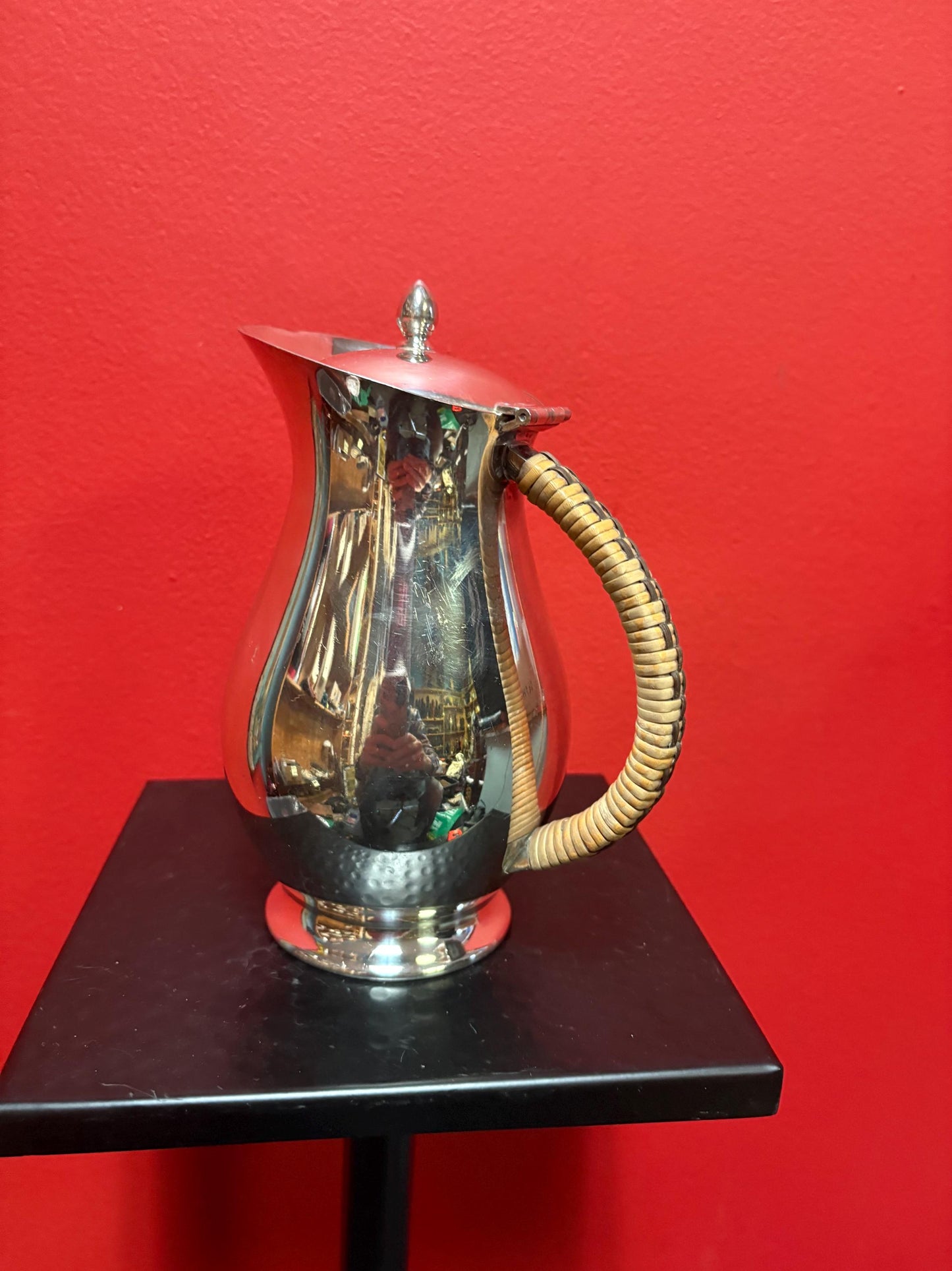 Beautiful shiny antique silver plated 8 inch tall hot water jug  ready to use your gift